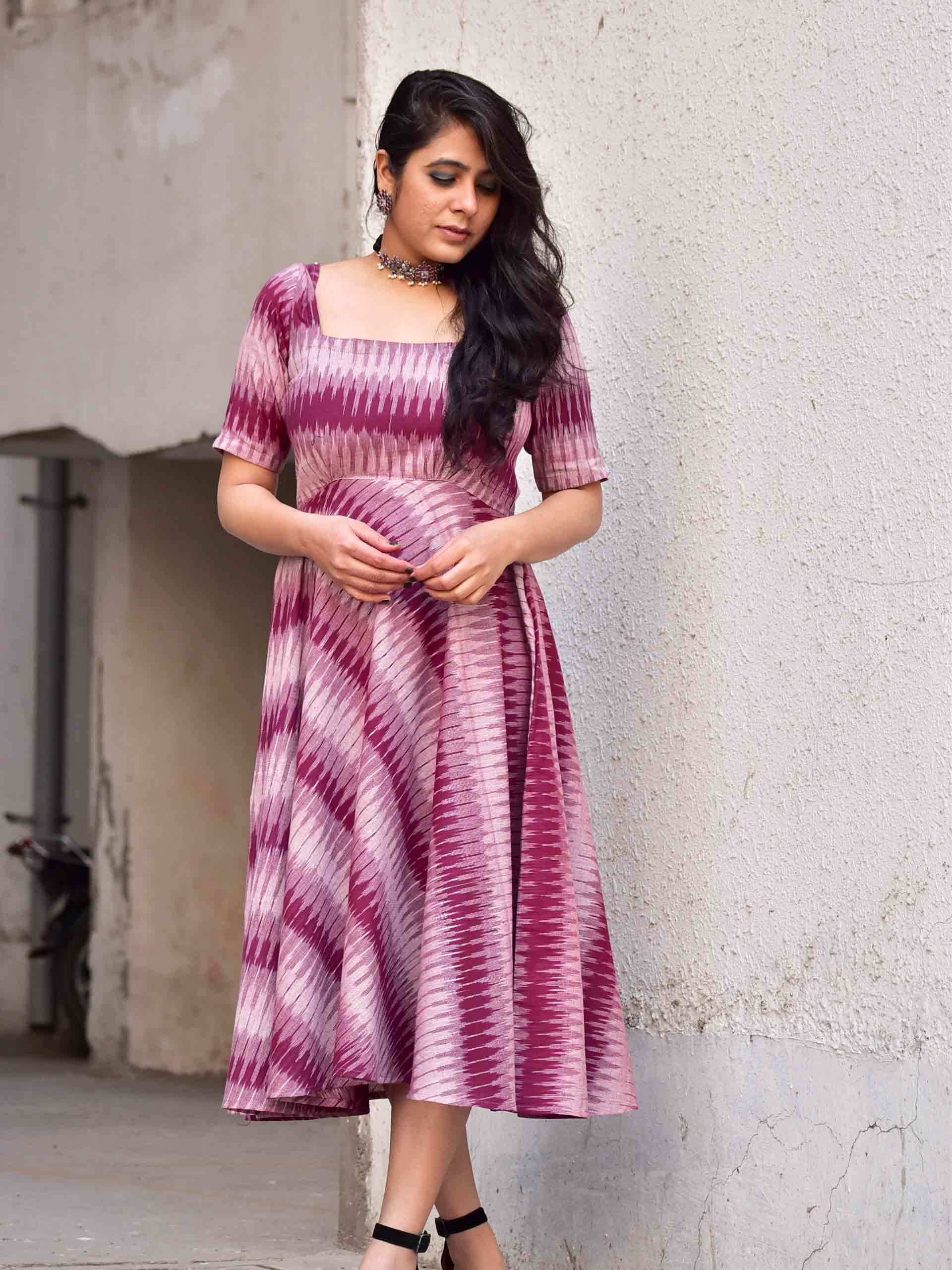 Ikkat cotton long dresses best sale