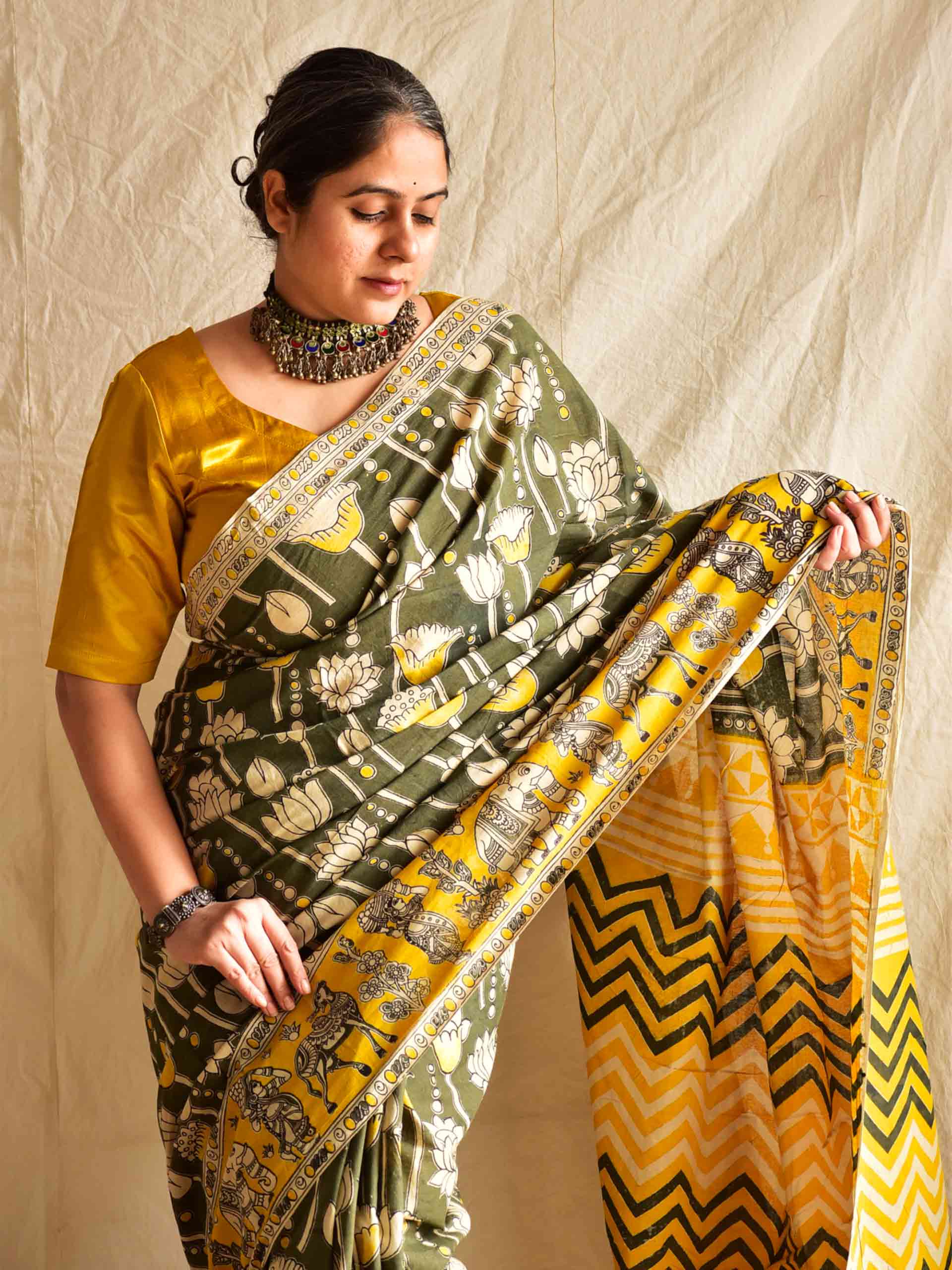 Manjri - kalamkari printed saree