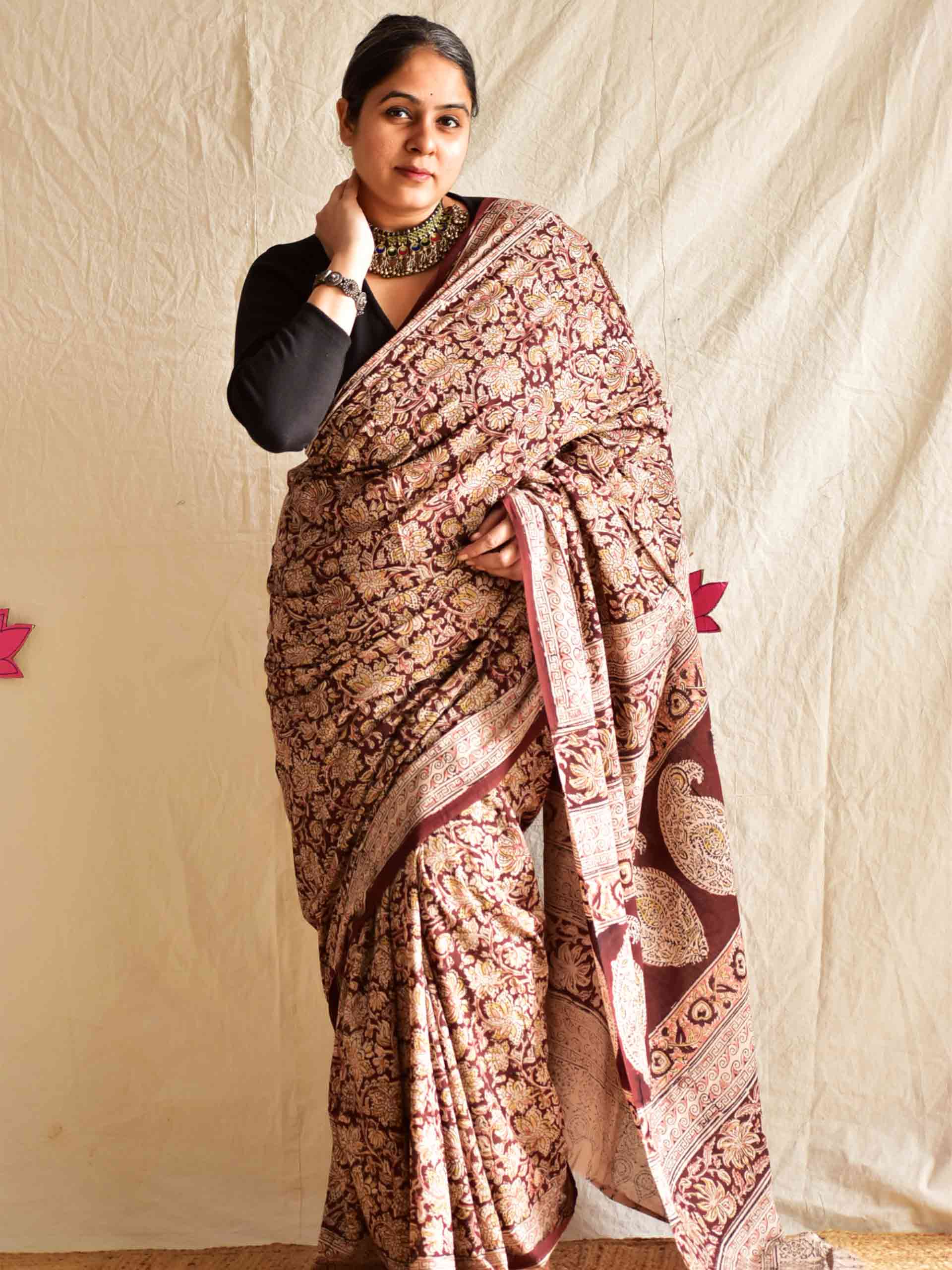 Megha - kalamkari printed saree