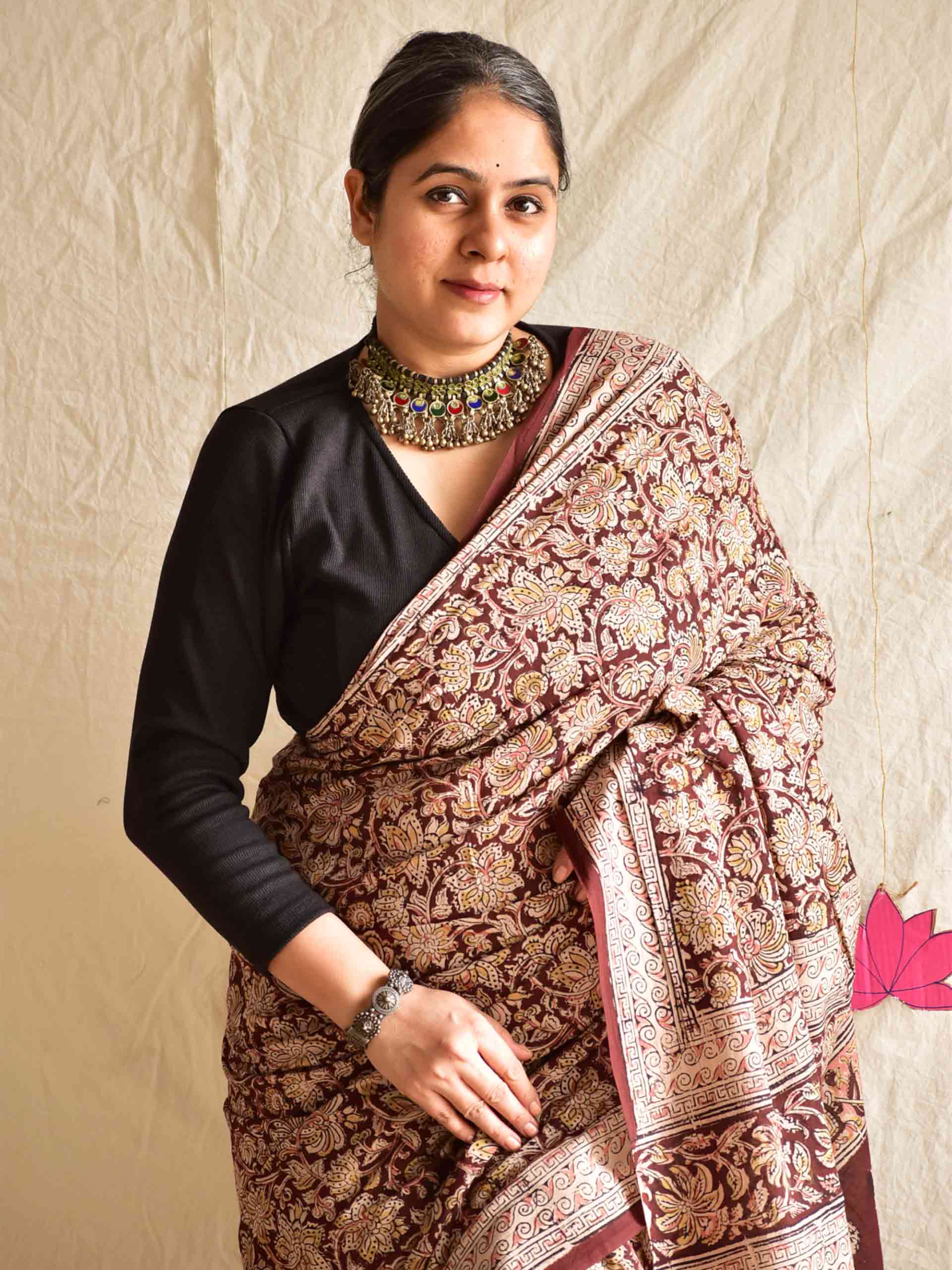 Megha - kalamkari printed saree