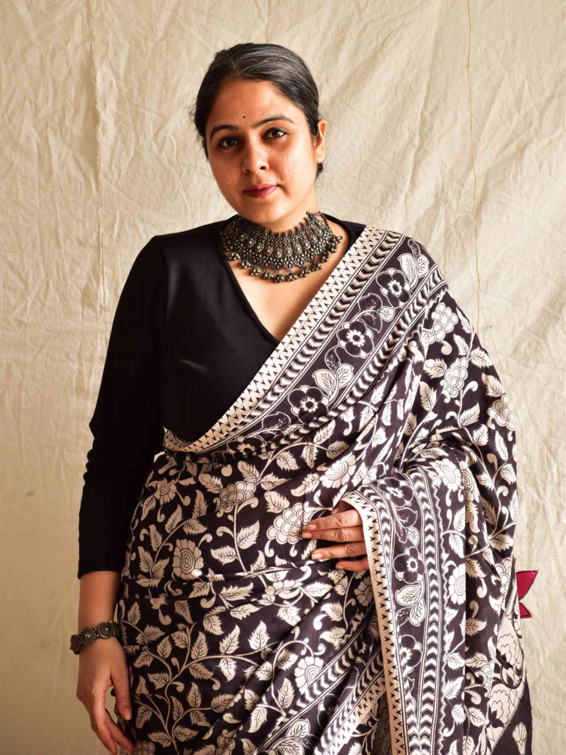 Raat kali - kalamkari printed saree