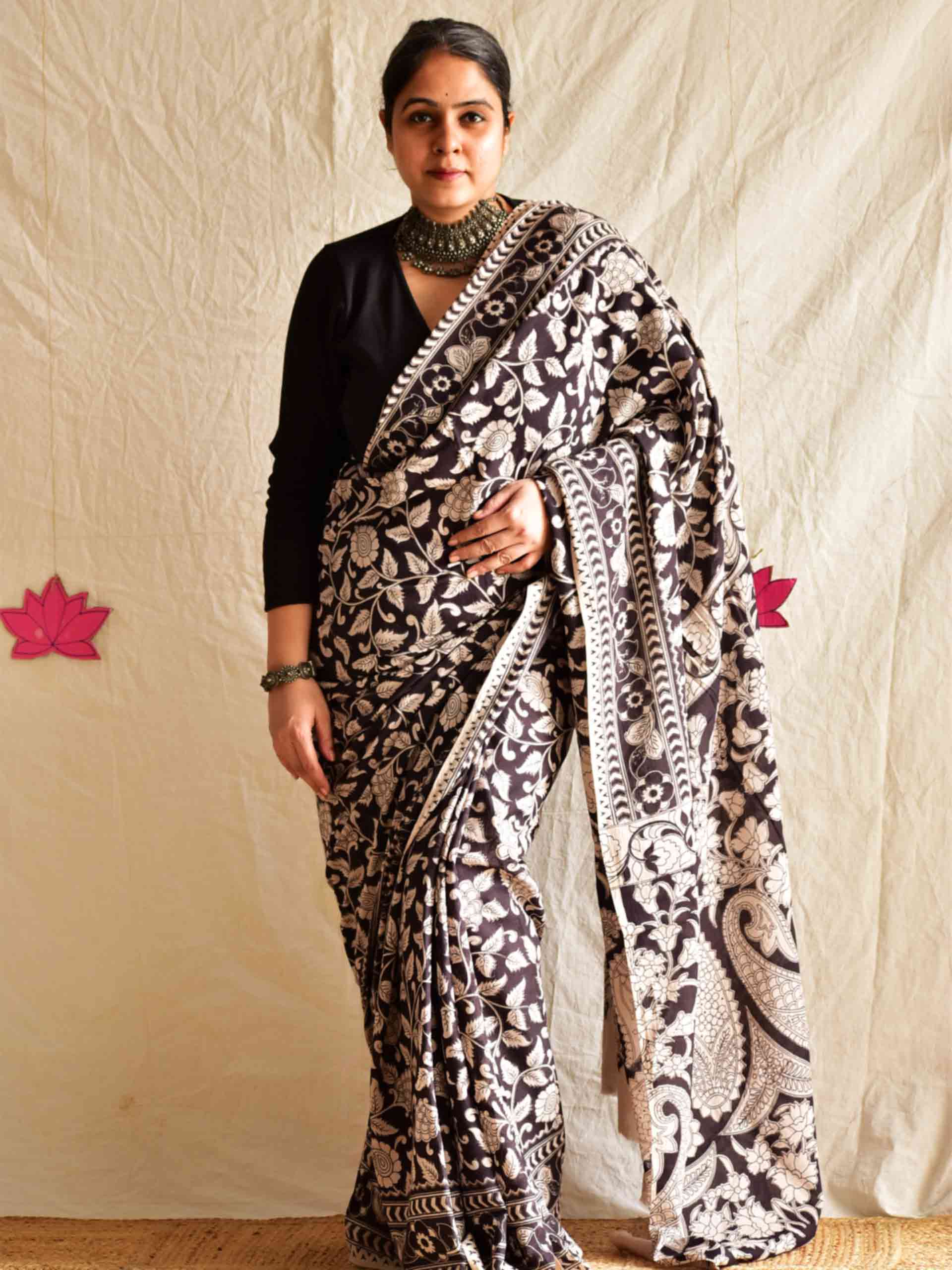 Raat kali - kalamkari printed saree