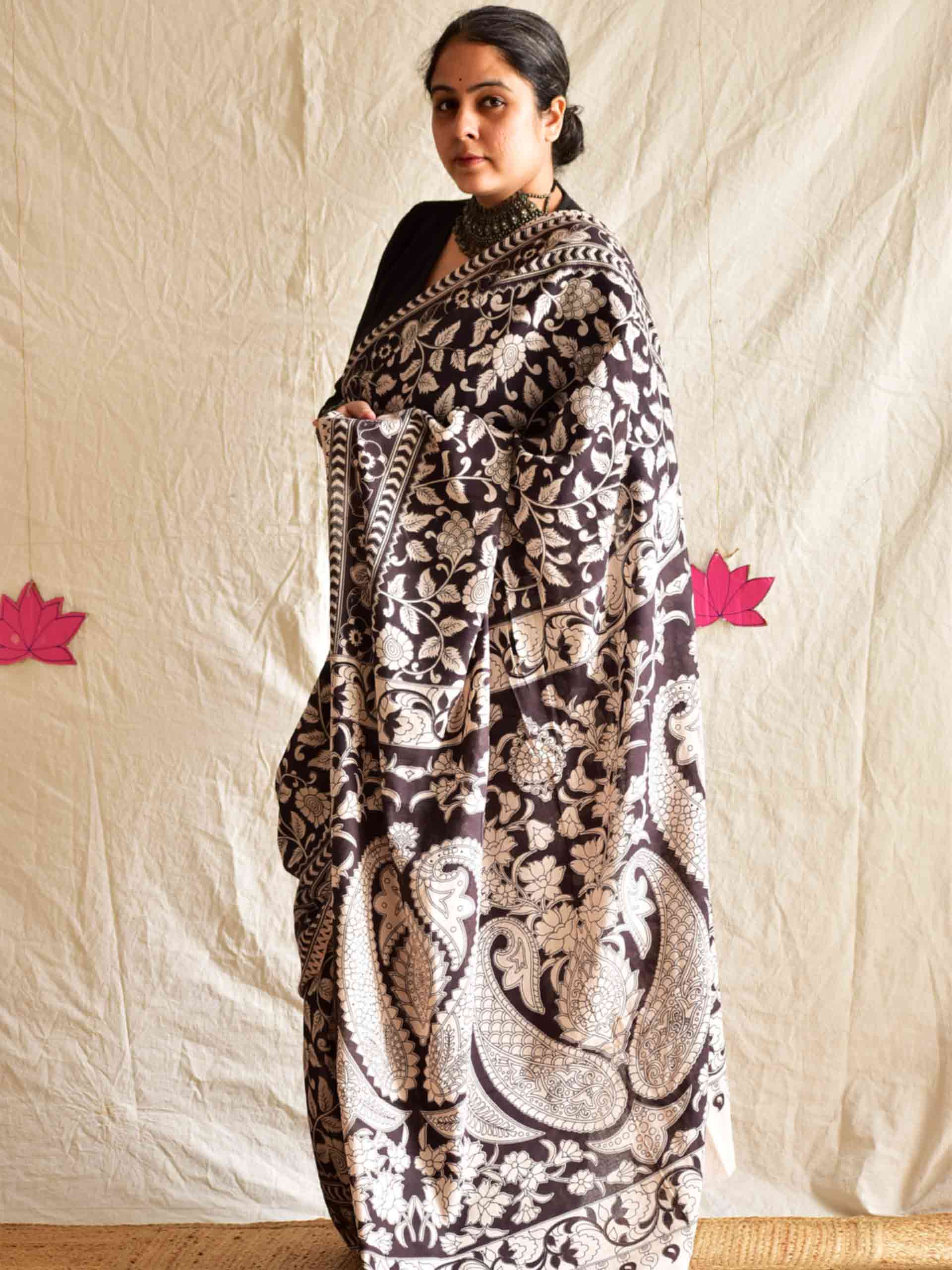 Raat kali - kalamkari printed saree