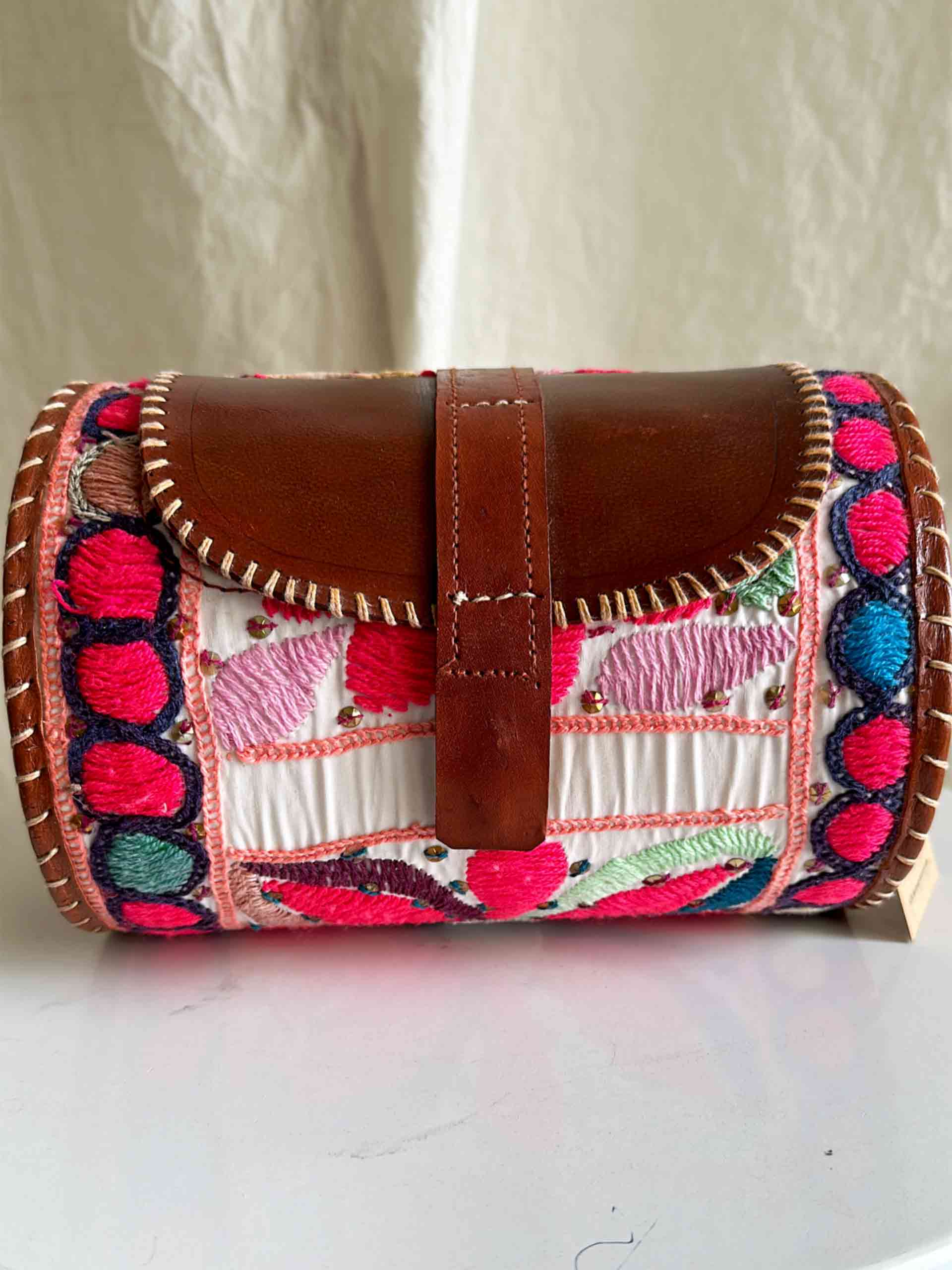 Pink Sparkle -Leather Bag