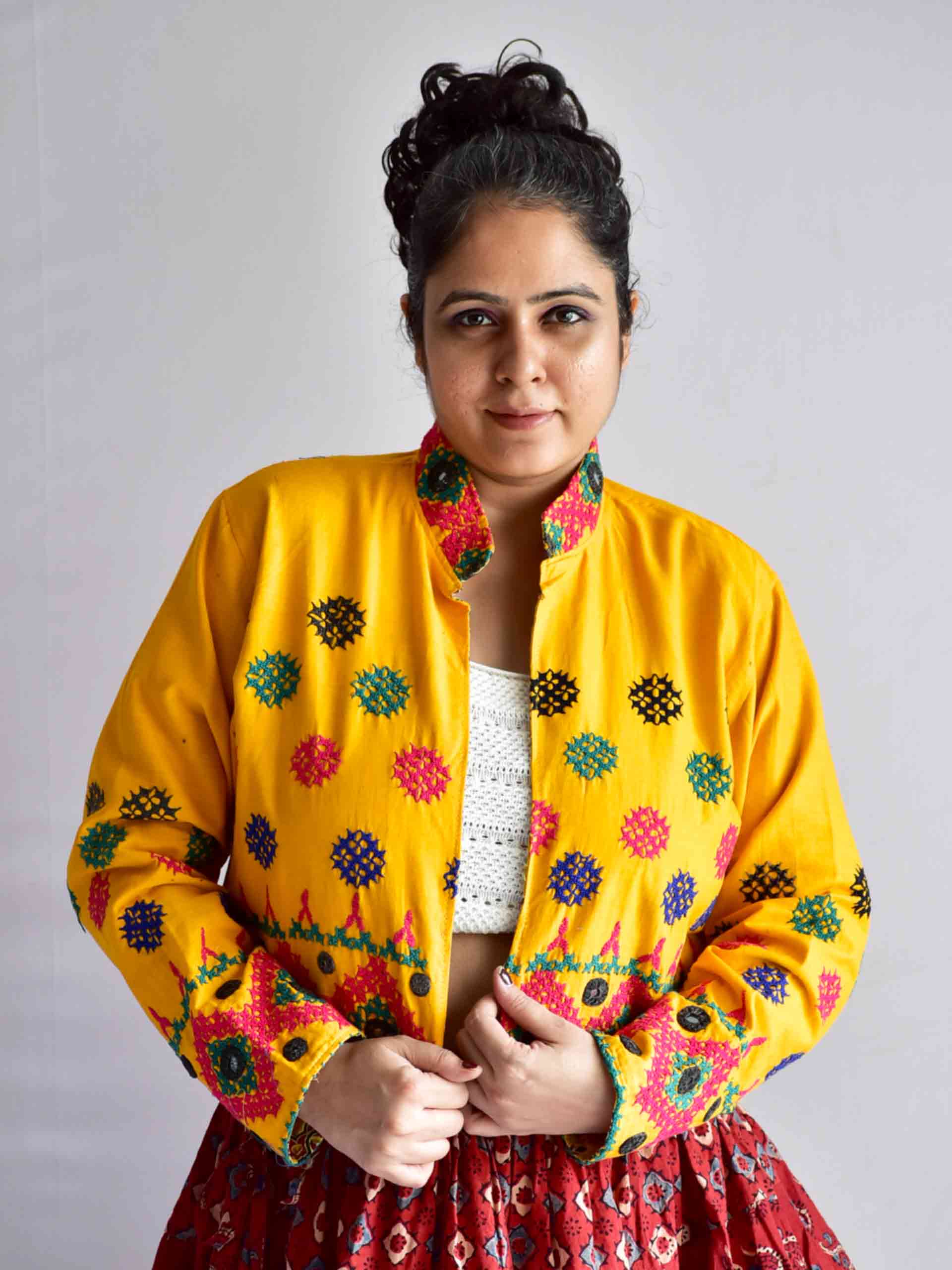 DHOL - hand embroidered patchwork Reversible jacket