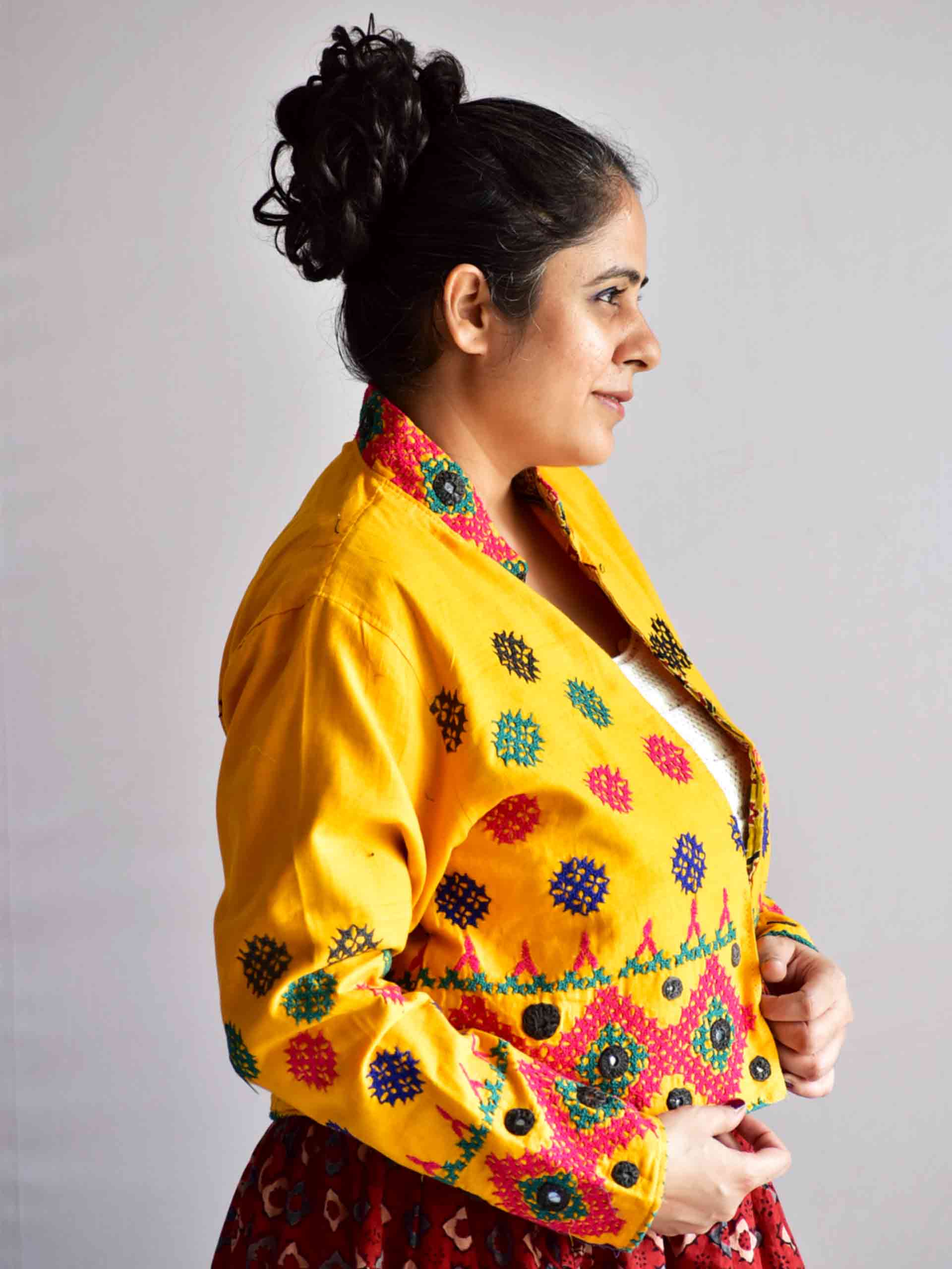 DHOL - hand embroidered patchwork Reversible jacket