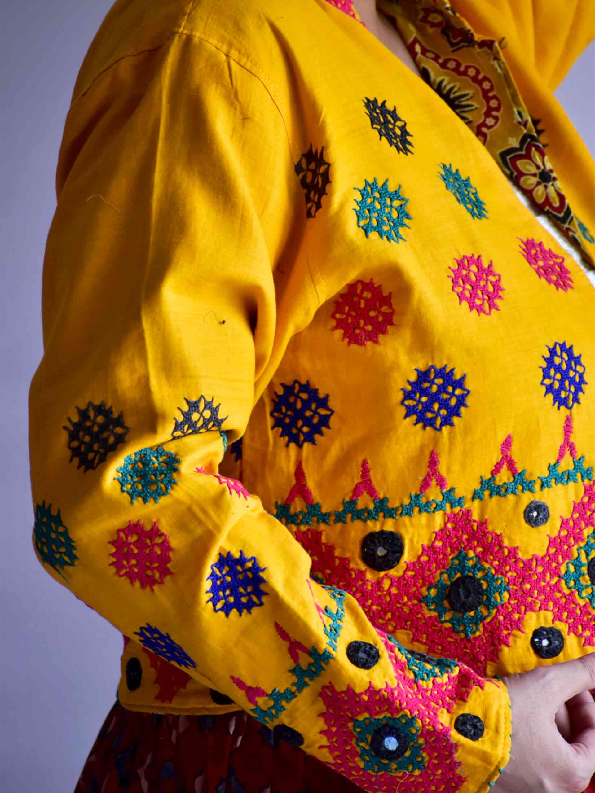 DHOL - hand embroidered patchwork Reversible jacket