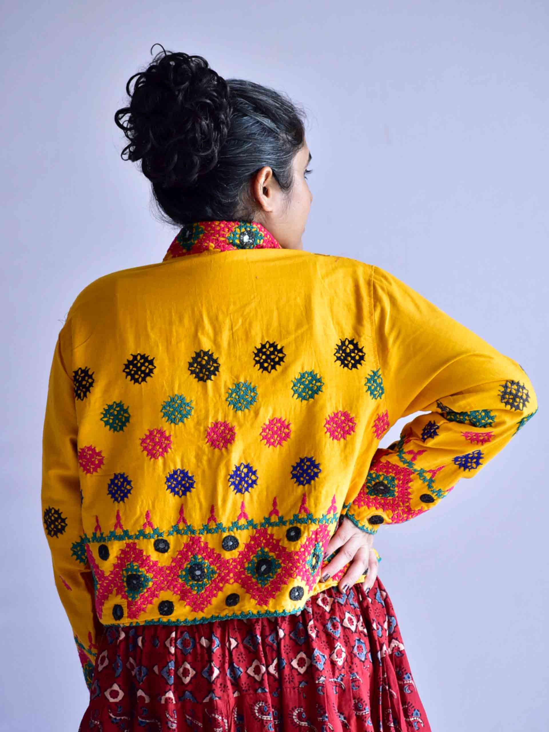 DHOL - hand embroidered patchwork Reversible jacket