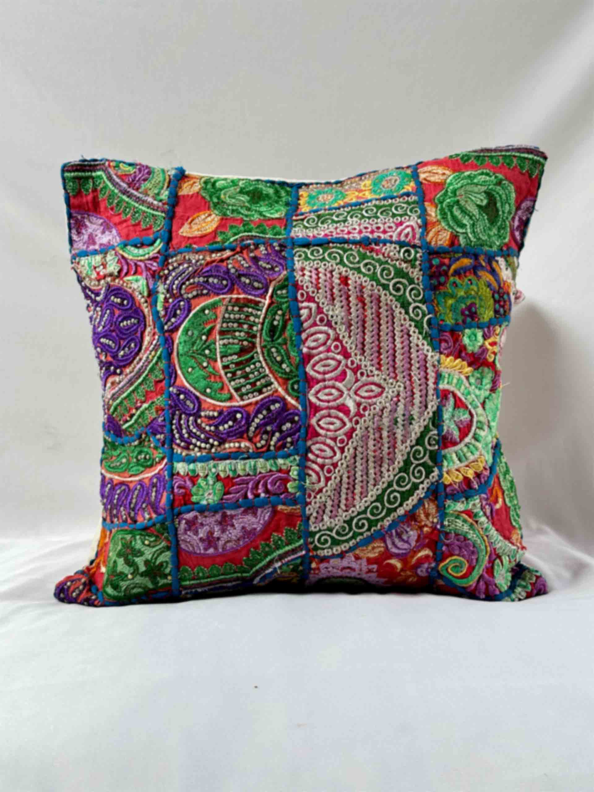 Anjaani - embroidered cushion cover 16x16