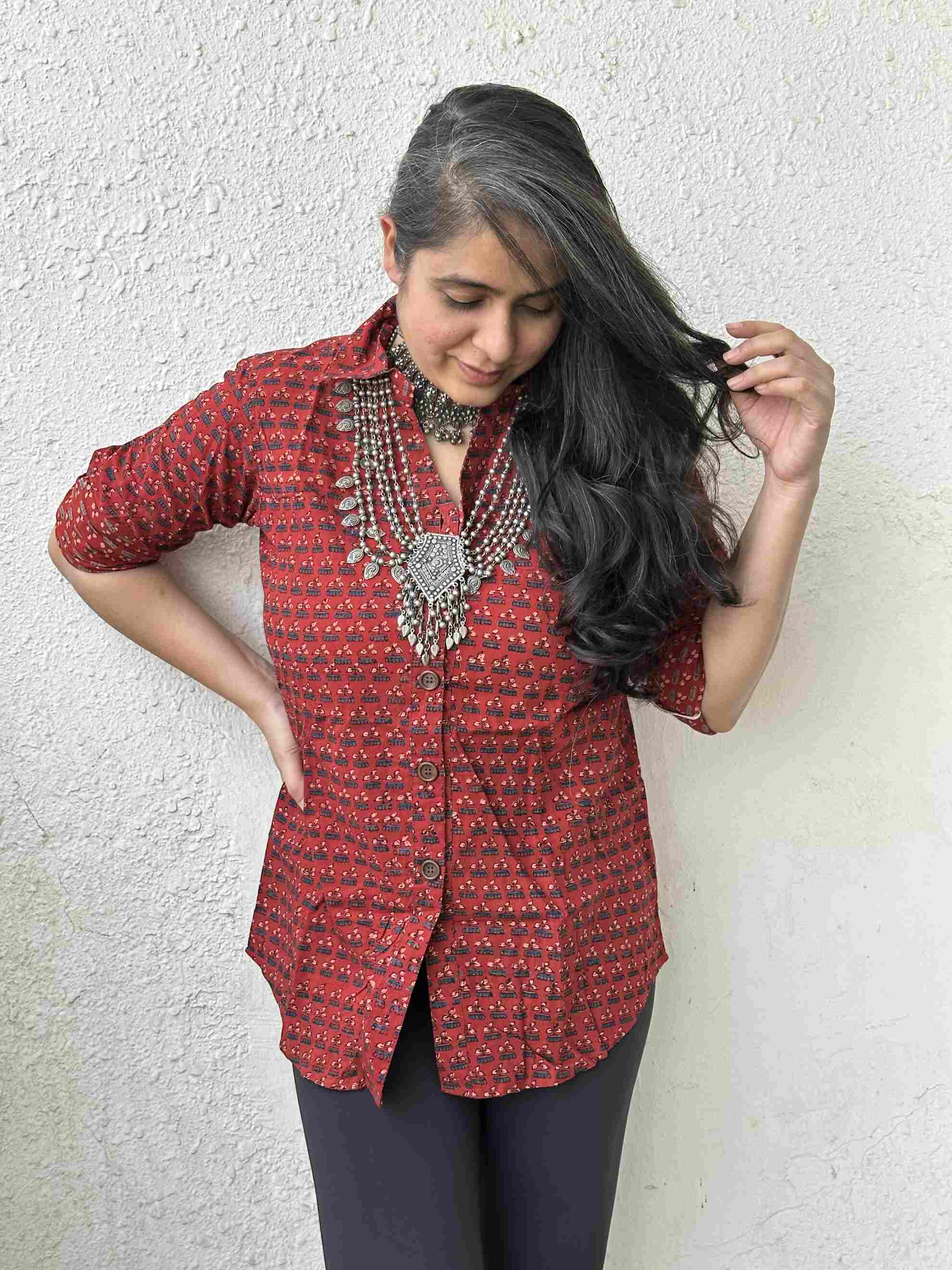 Marooned - Ajrakh printed Cotton Shirt