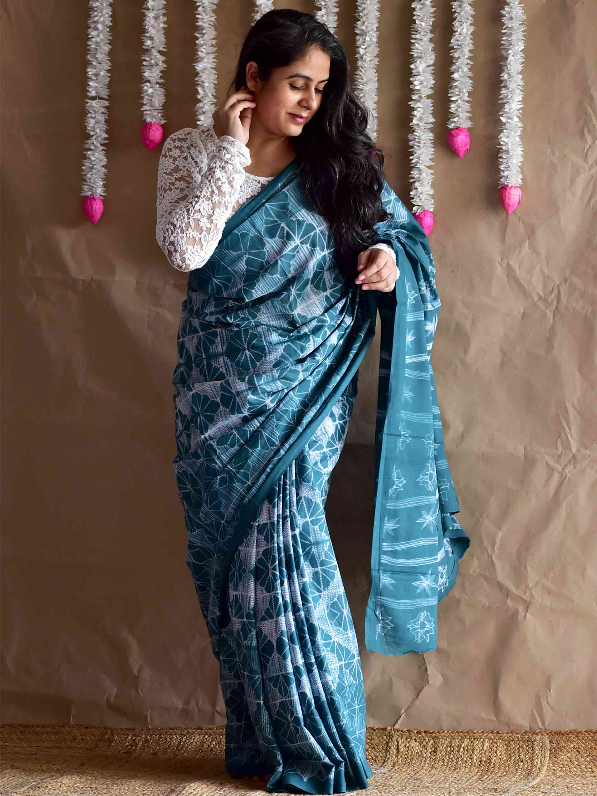 Garaj - Shibori mul saree