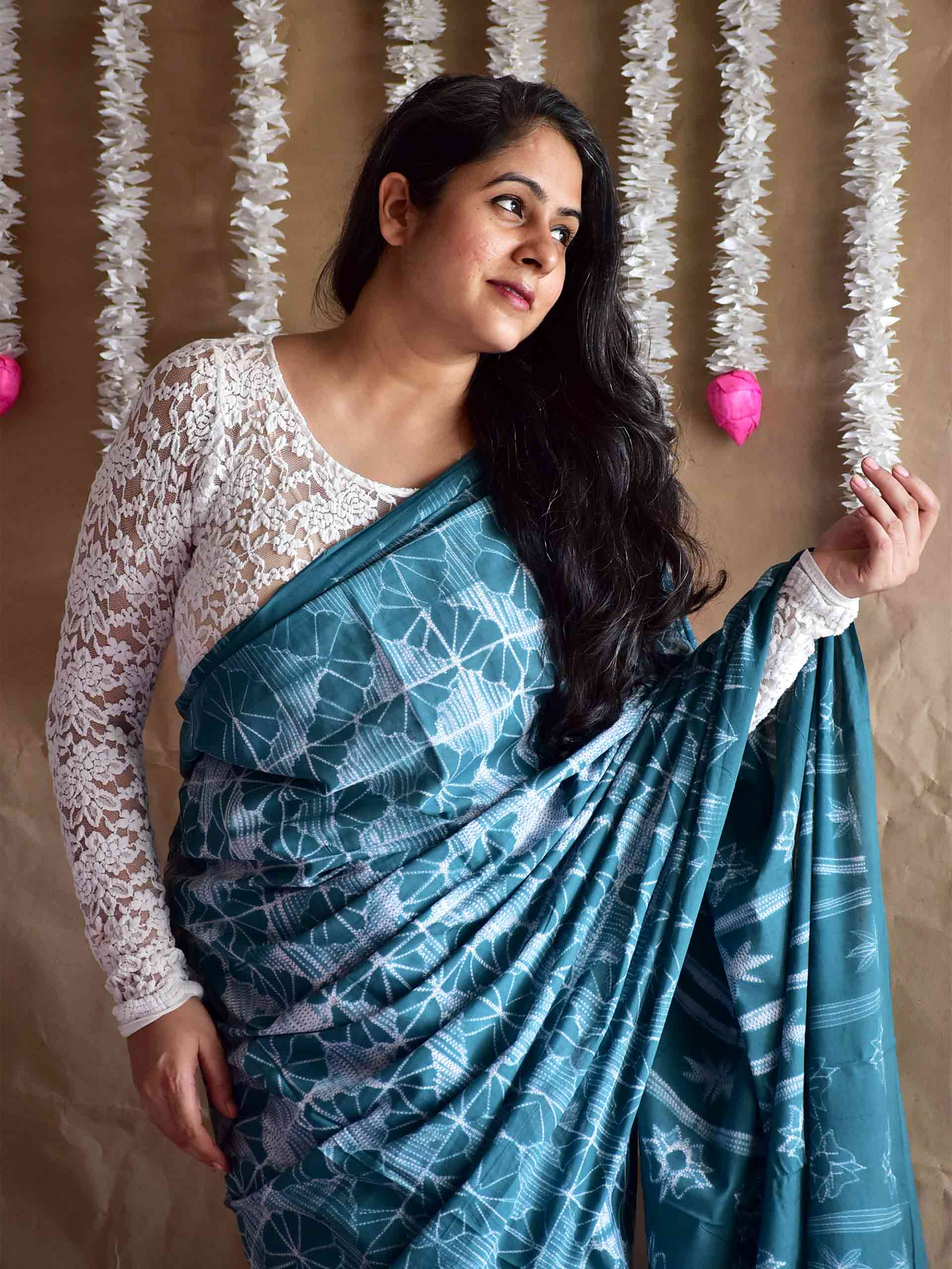 Garaj - Shibori mul saree