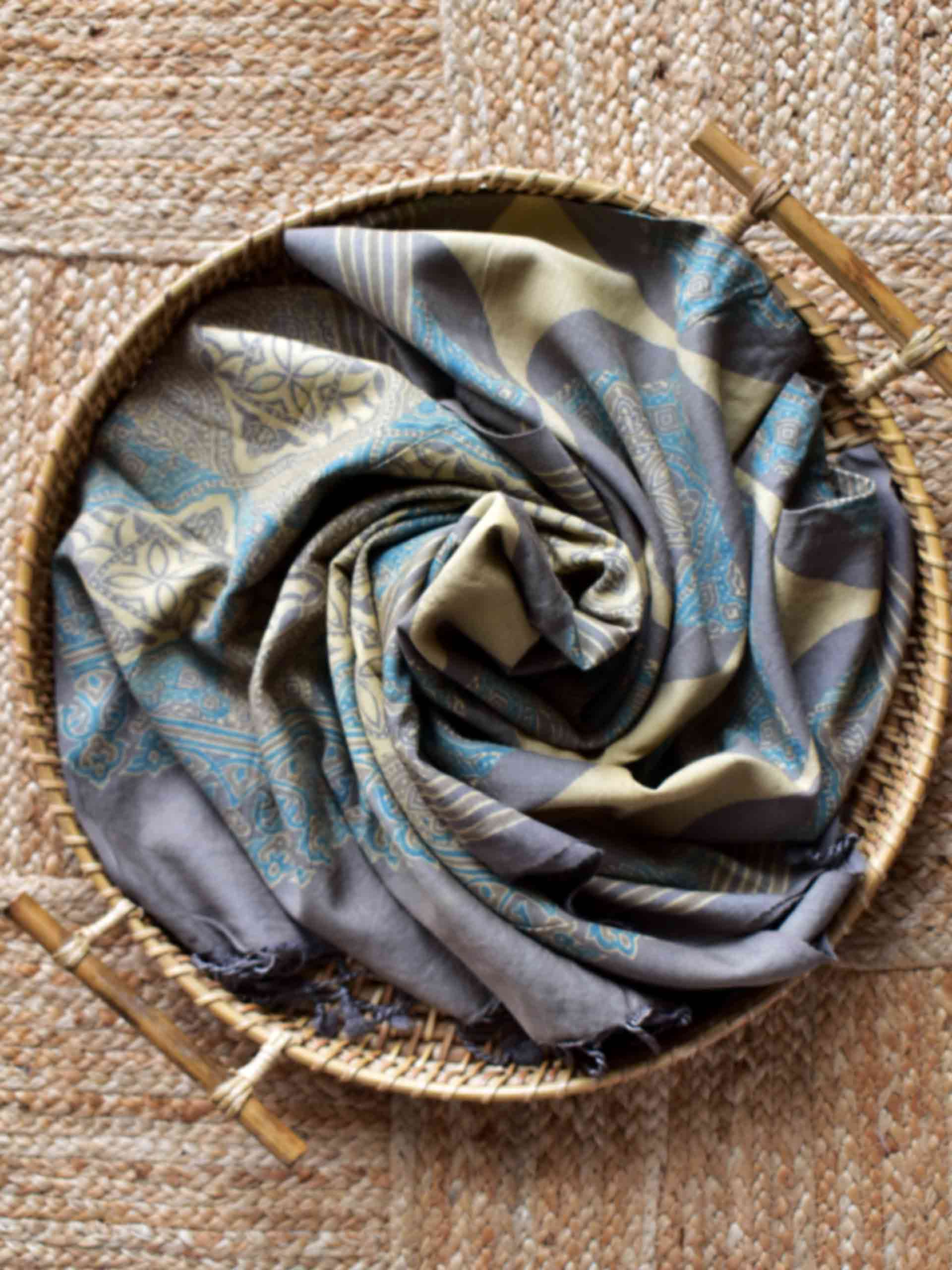 Sarthi - Ajrakh Eri Silk stole