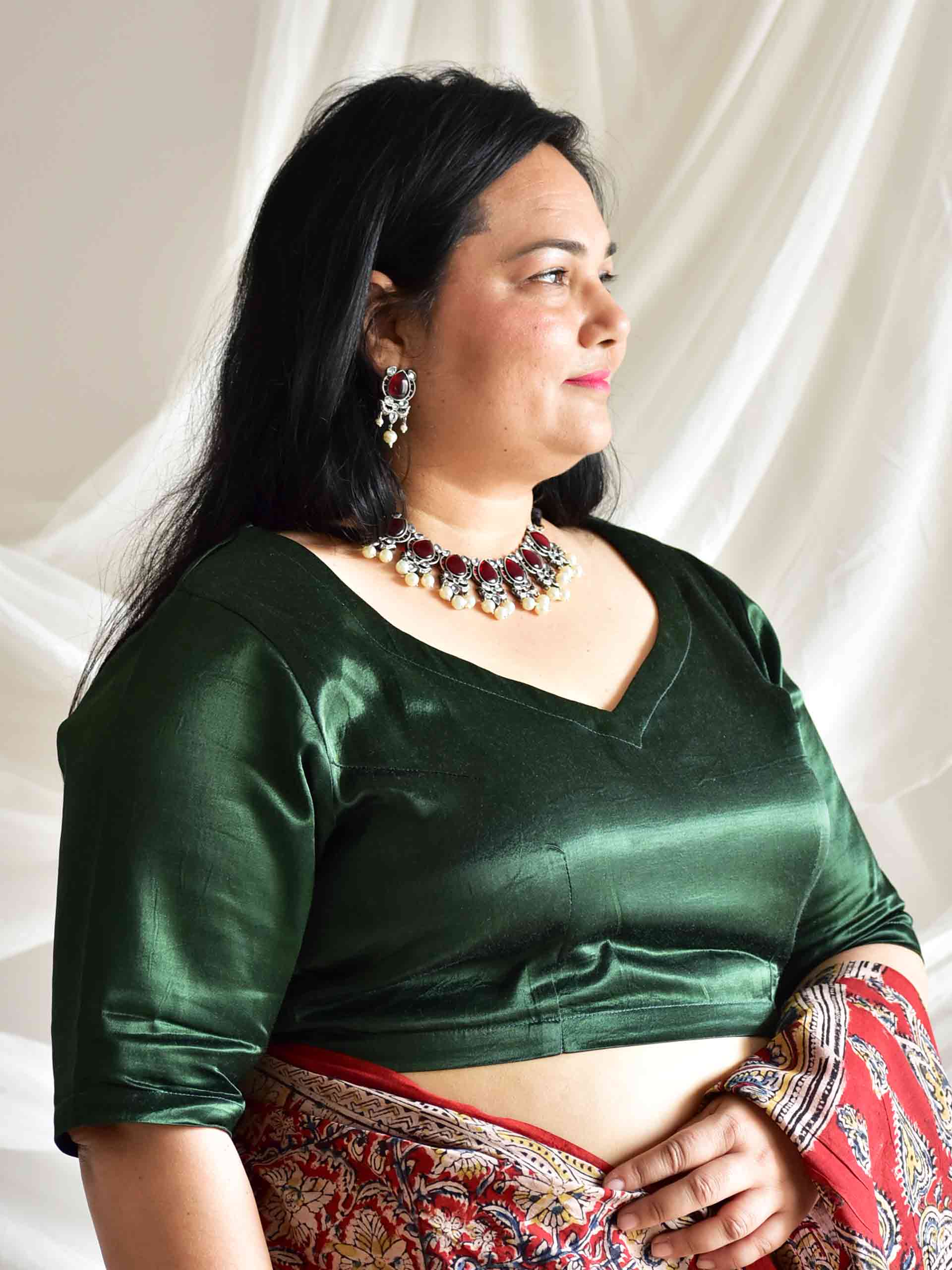 KUMARI - Plus size Mashru silk blouse