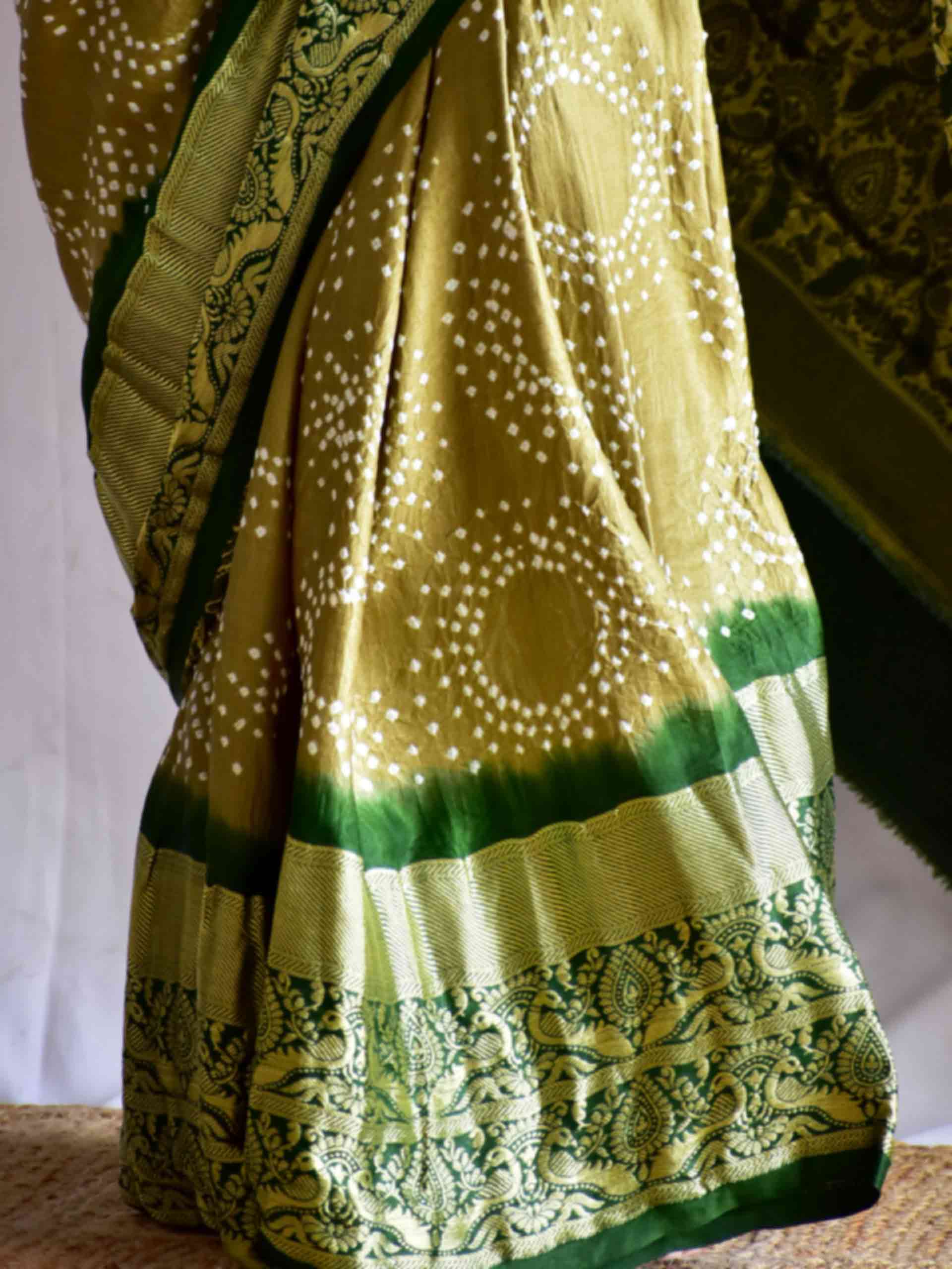 Rajarani - Gajji silk Rai bandhej zari pallu saree