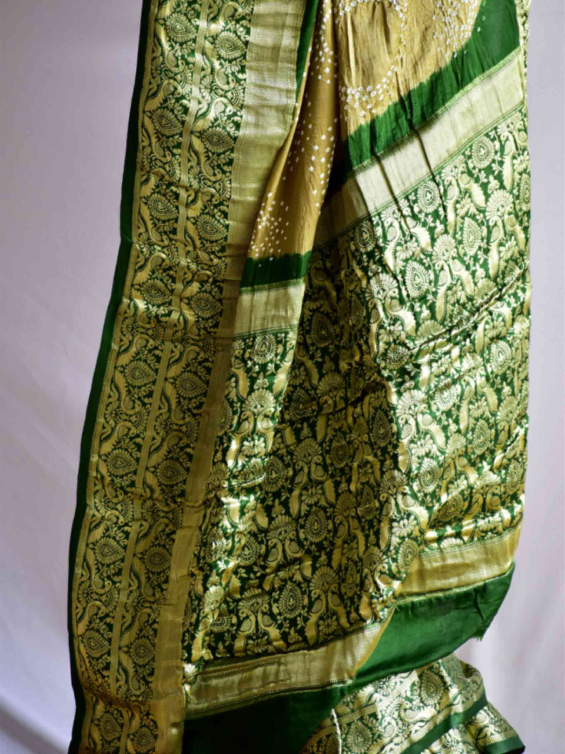 Rajarani - Gajji silk Rai bandhej zari pallu saree