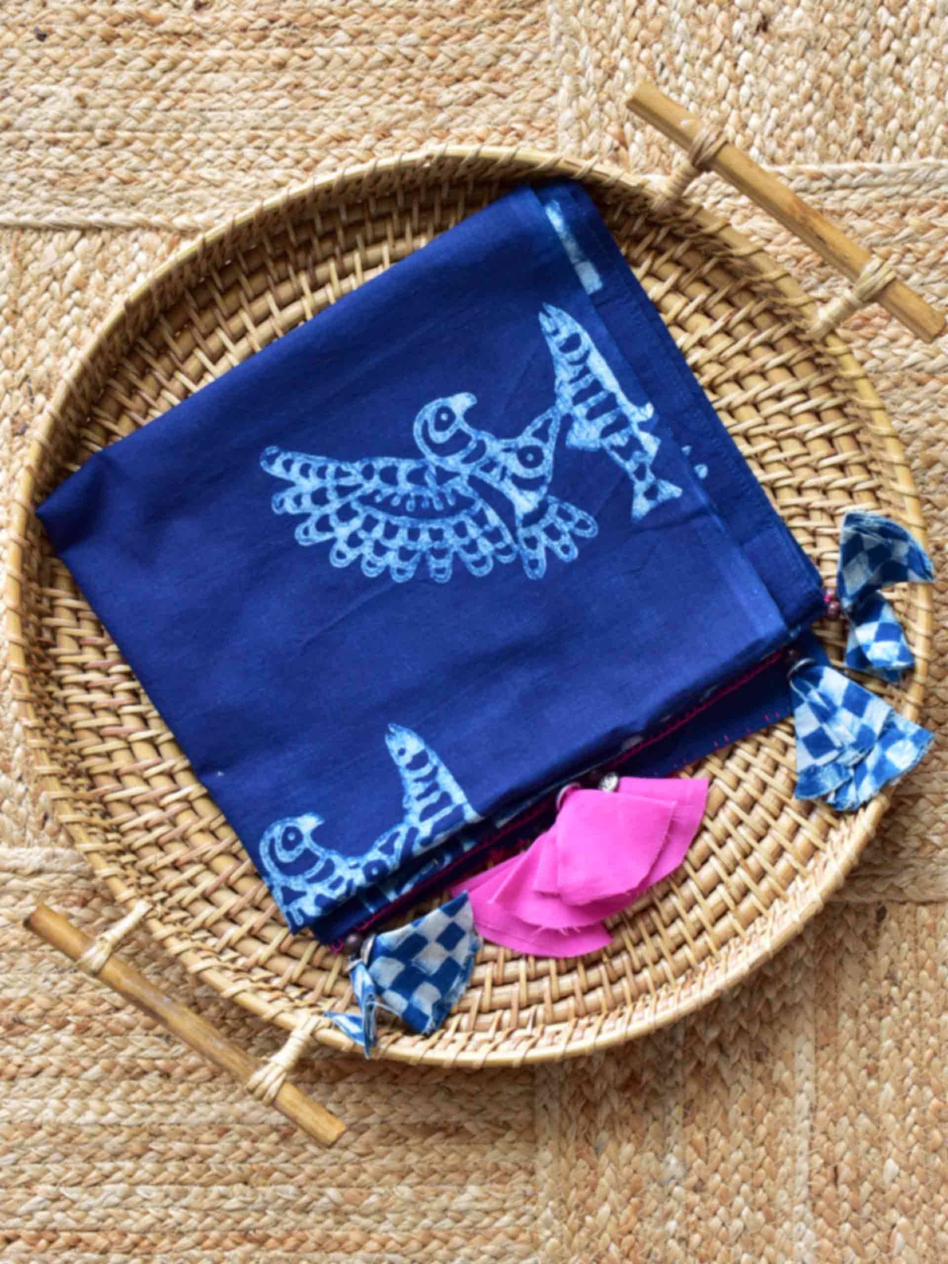 Koyal - Indigo cotton Stole