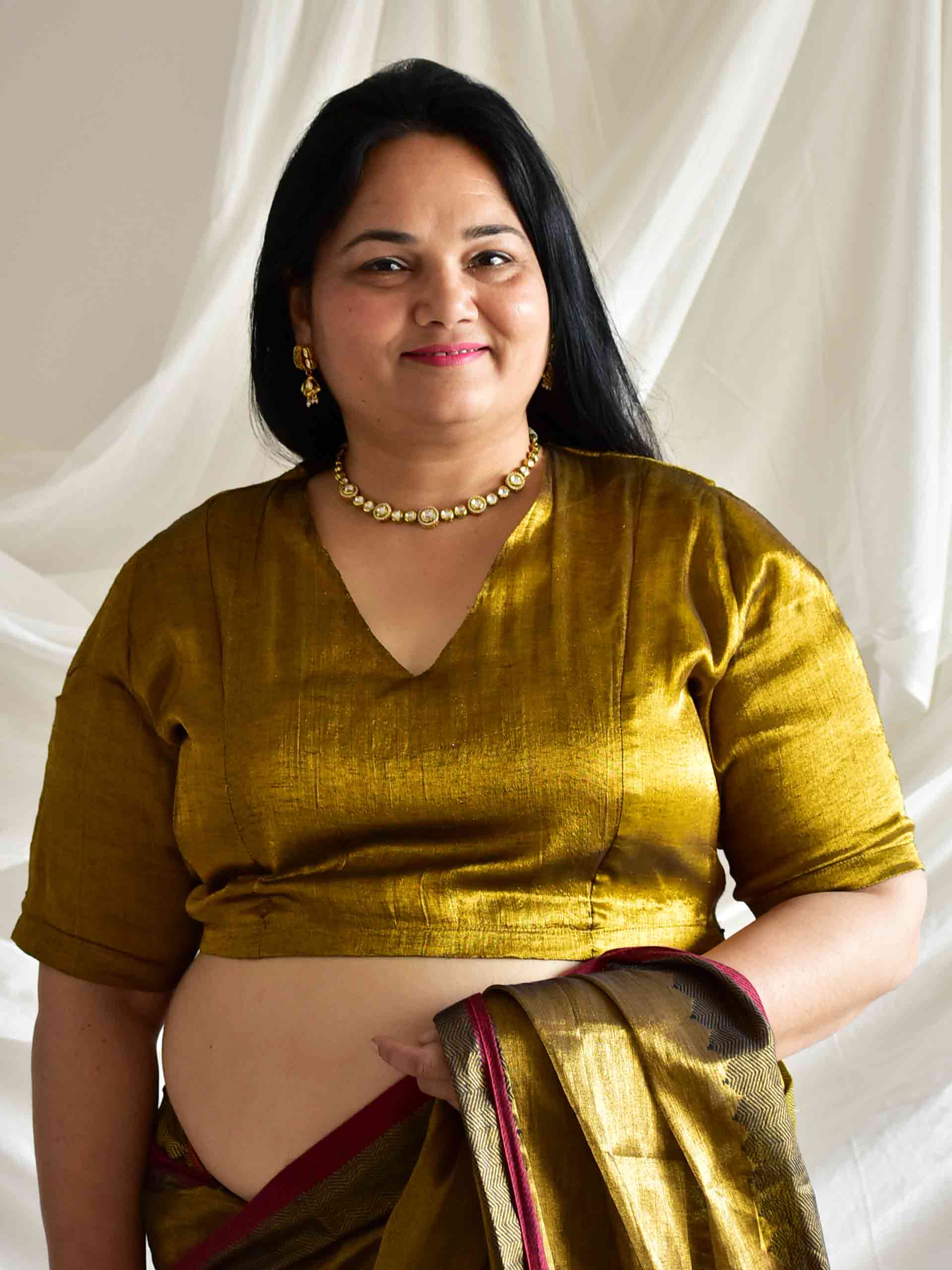 Dipped in Gold - Plus size Tissue blouse