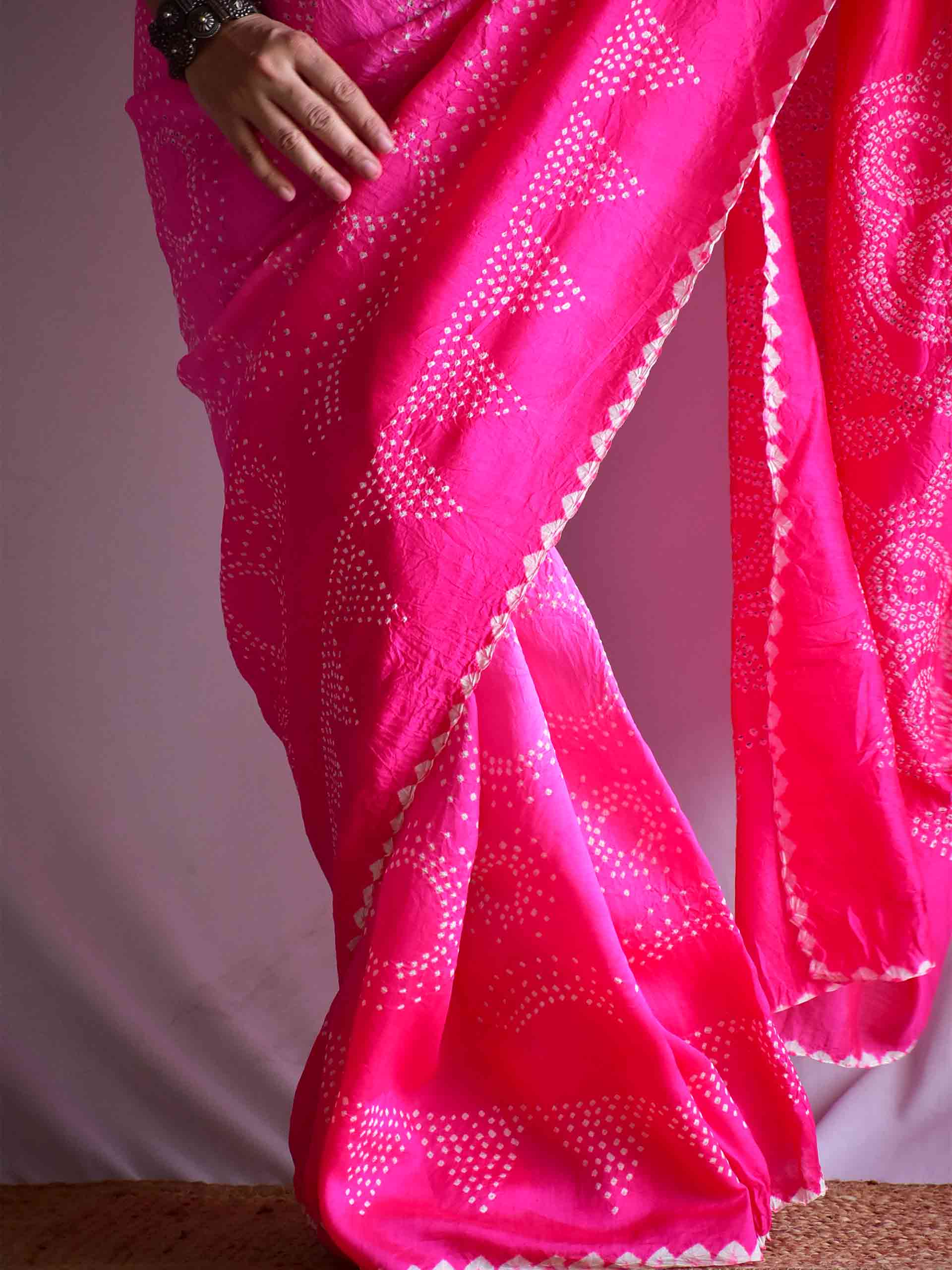 Guler -Chiniya Silk Rai bandhej saree