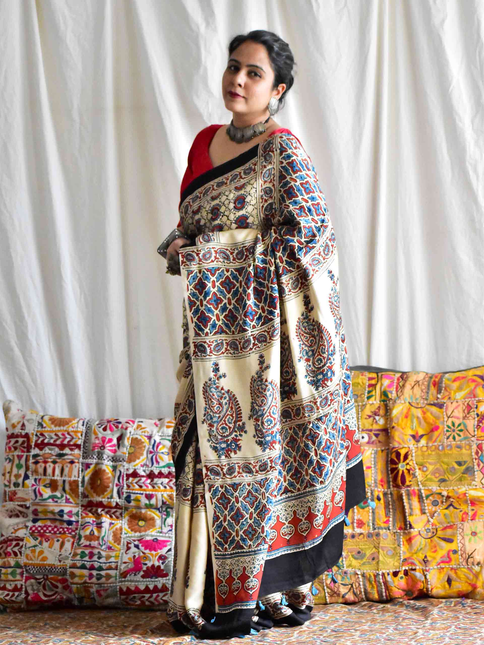 oshmi - Ajrakh modal Silk Saree