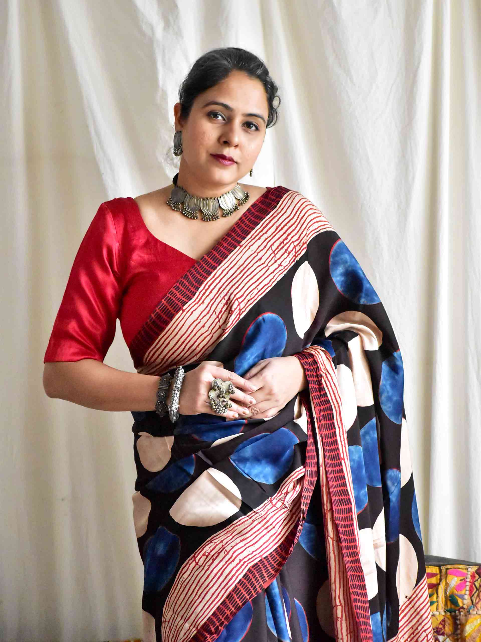 Qahira - Ajrakh modal Silk Saree