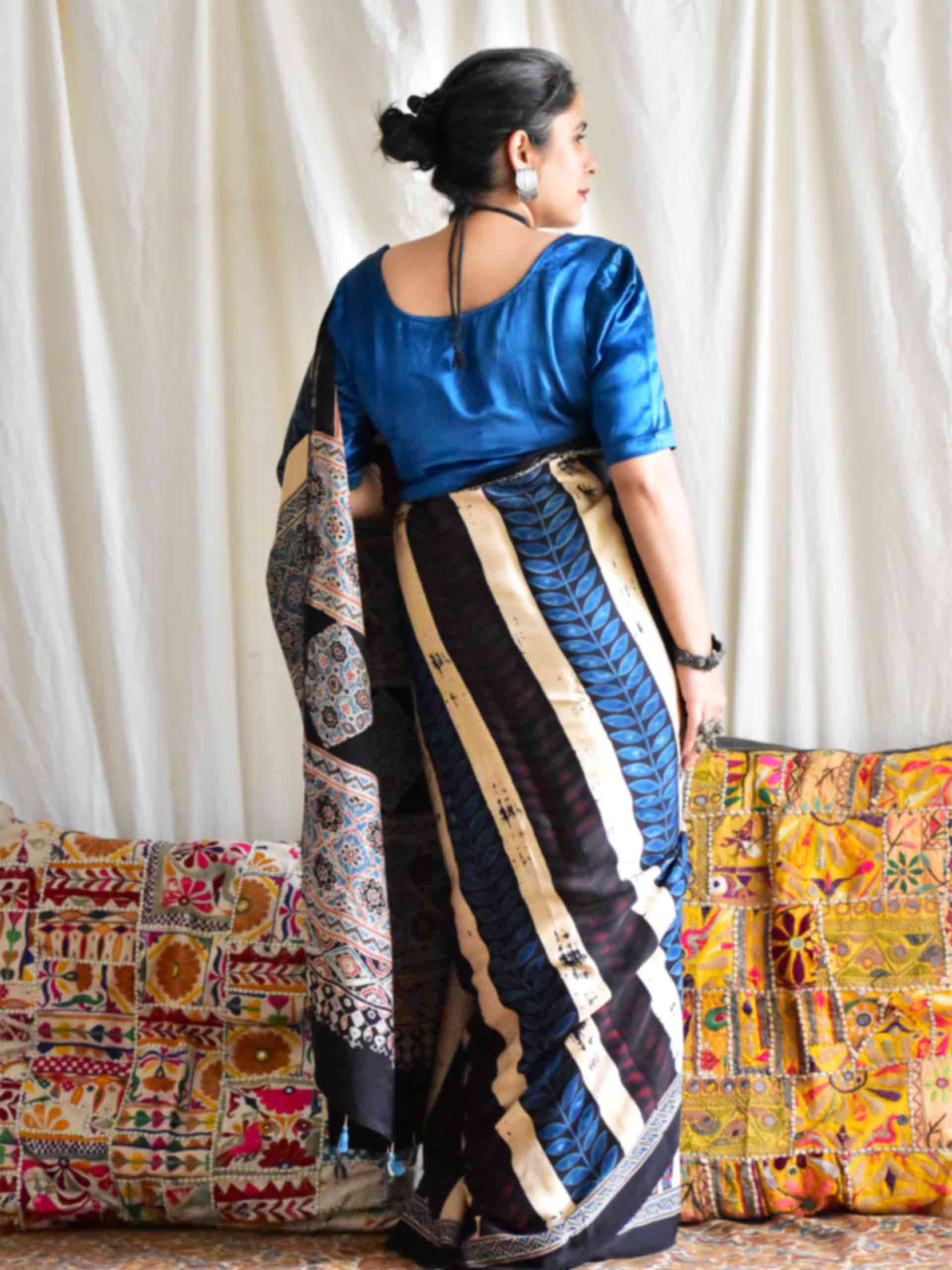 Roma - Ajrakh modal Silk Saree