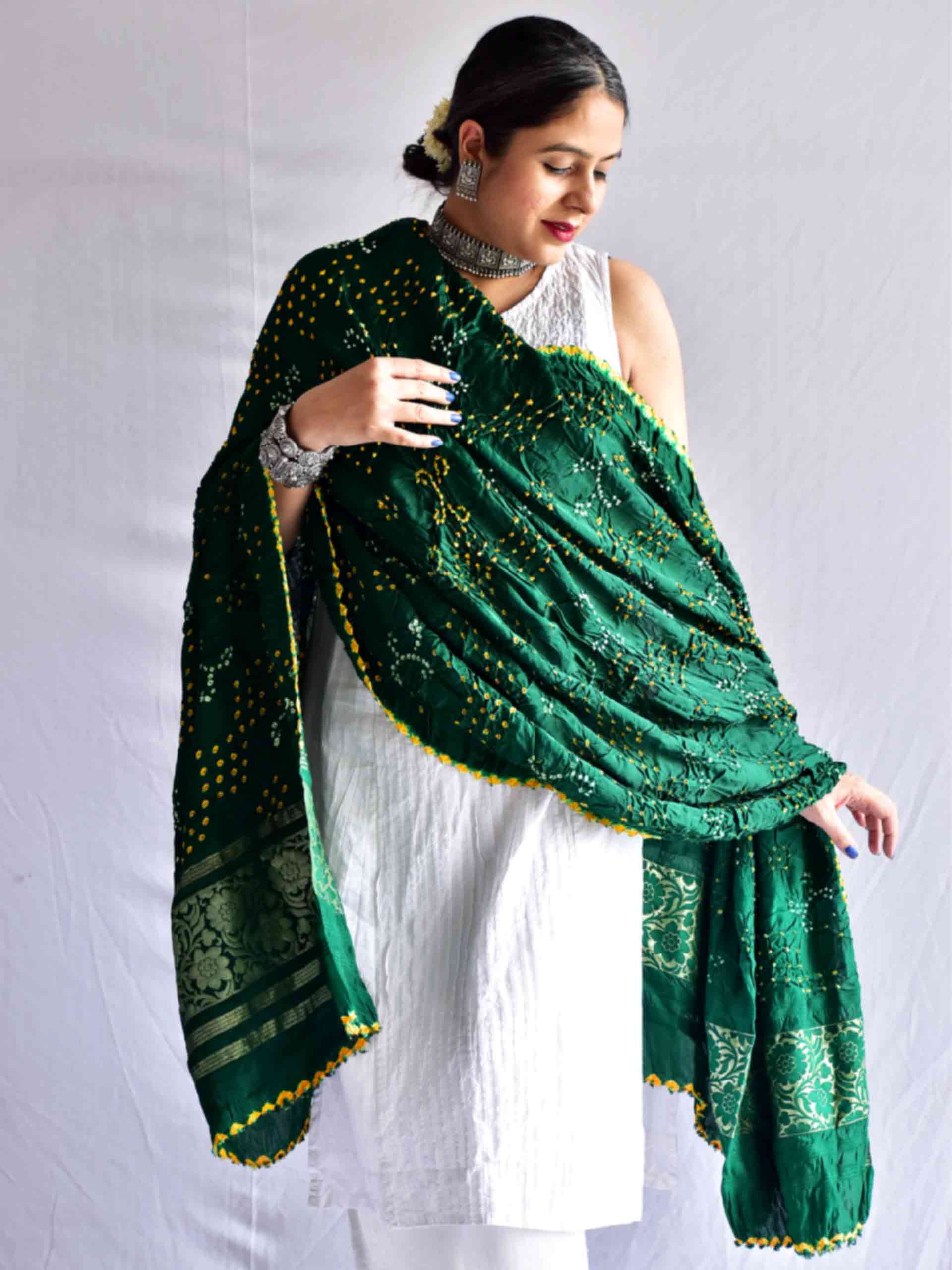 Gaji Silk Bandhani Saree, Gajji Silk Saree Online