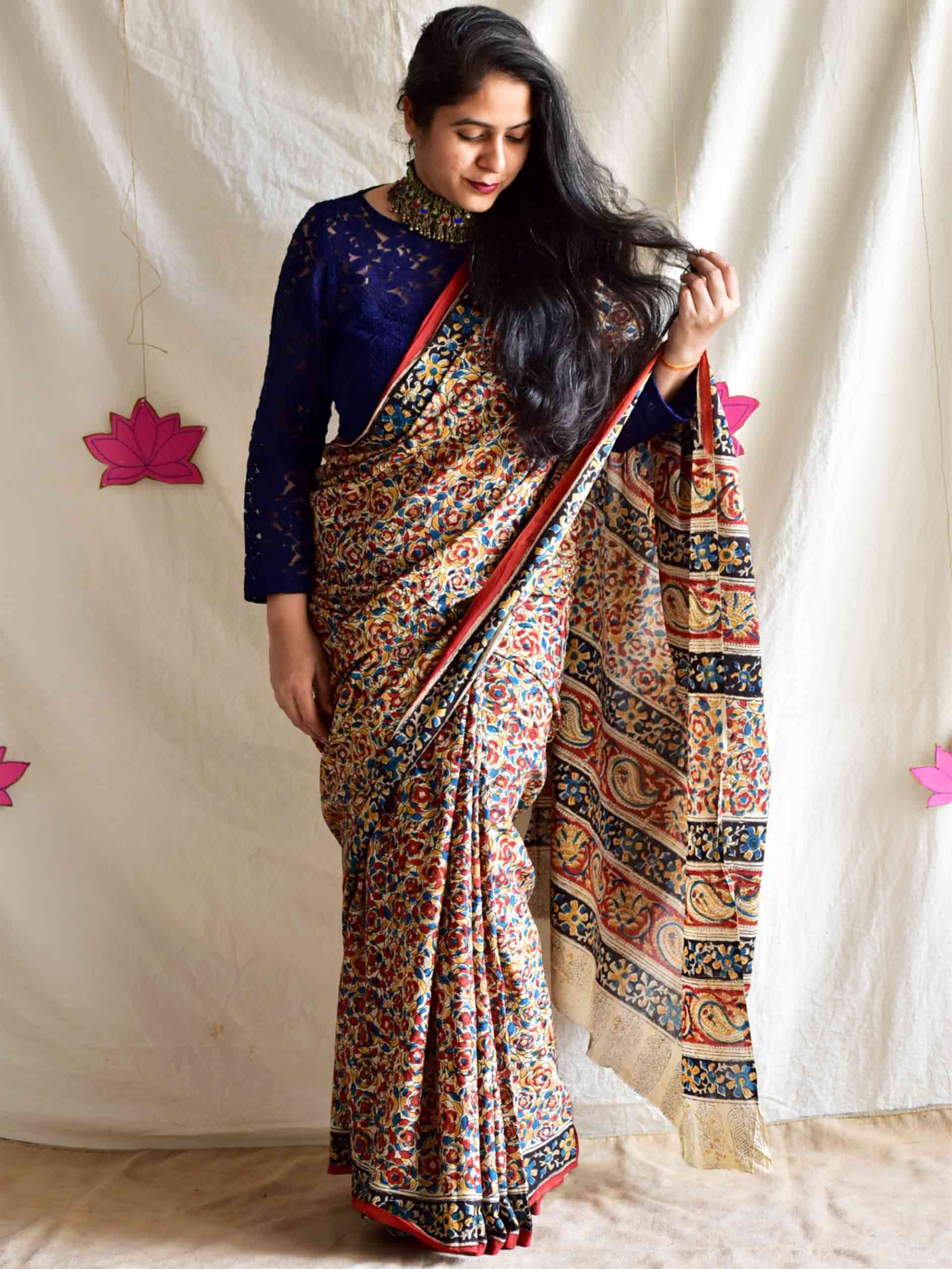 Gehrai - kalamkari printed saree