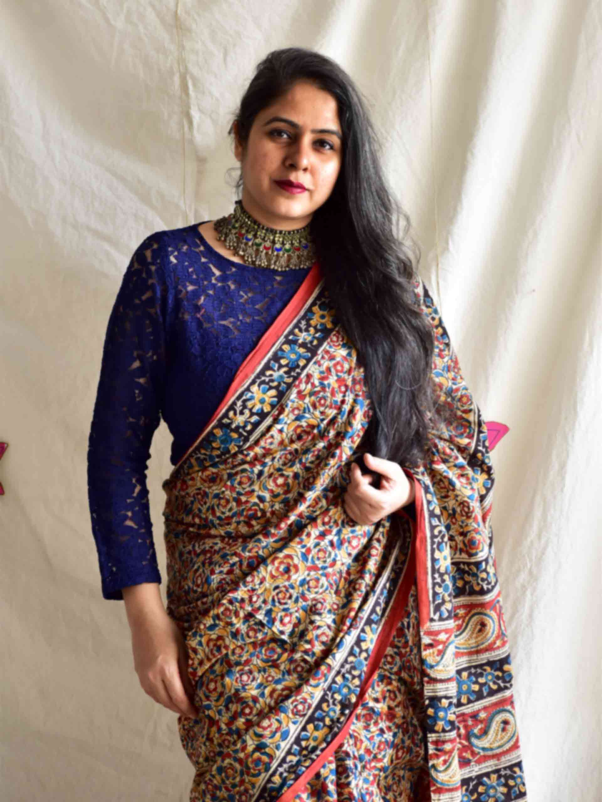 Gehrai - kalamkari printed saree