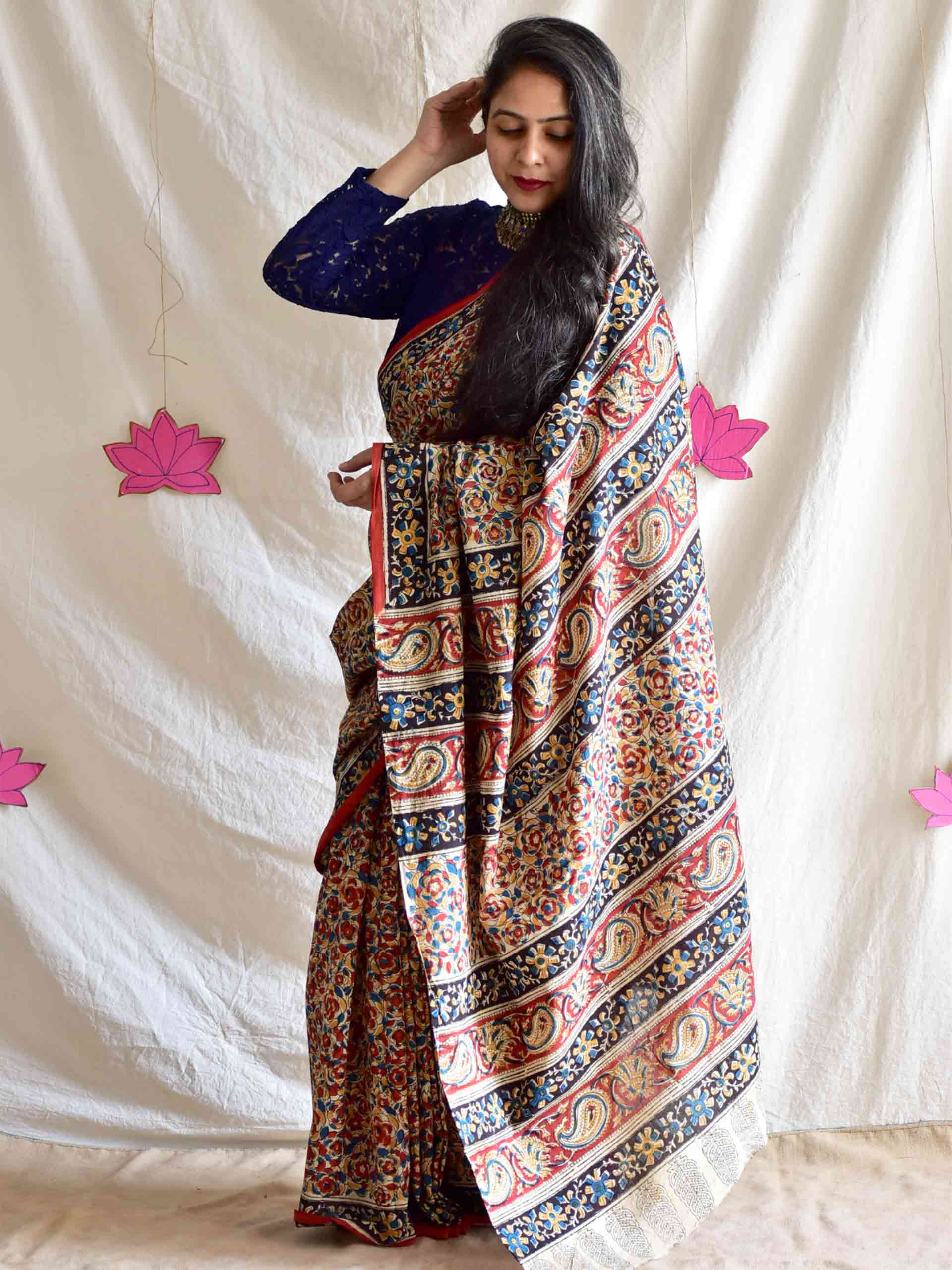 Gehrai - kalamkari printed saree