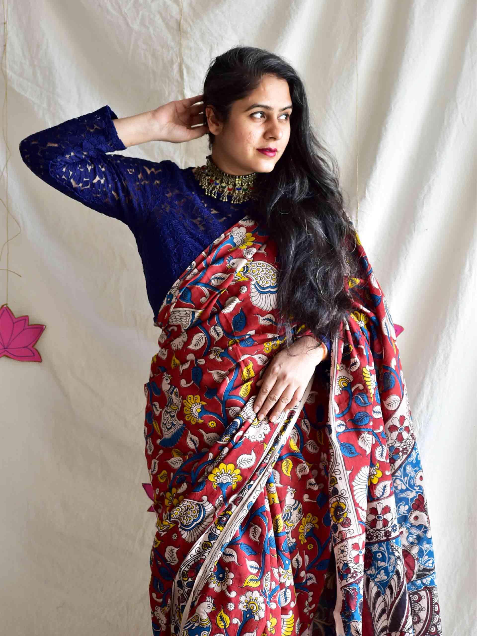 Laal Bela - kalamkari printed saree