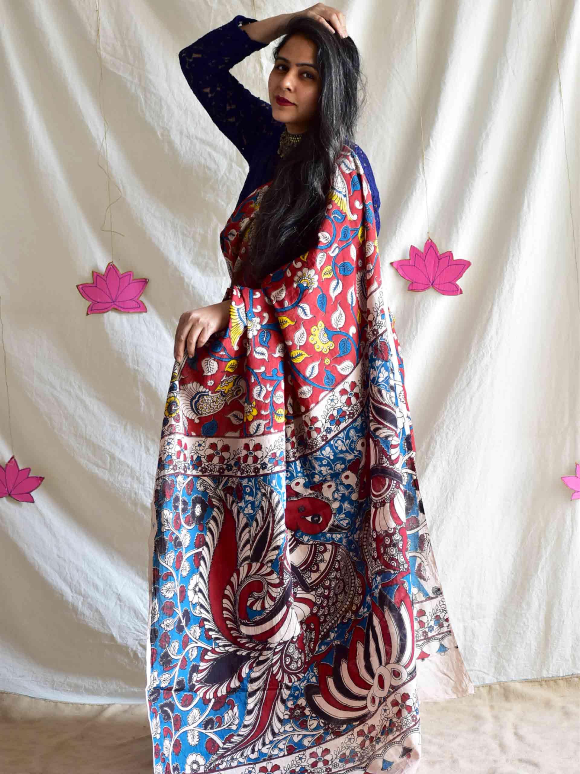 Laal Bela - kalamkari printed saree