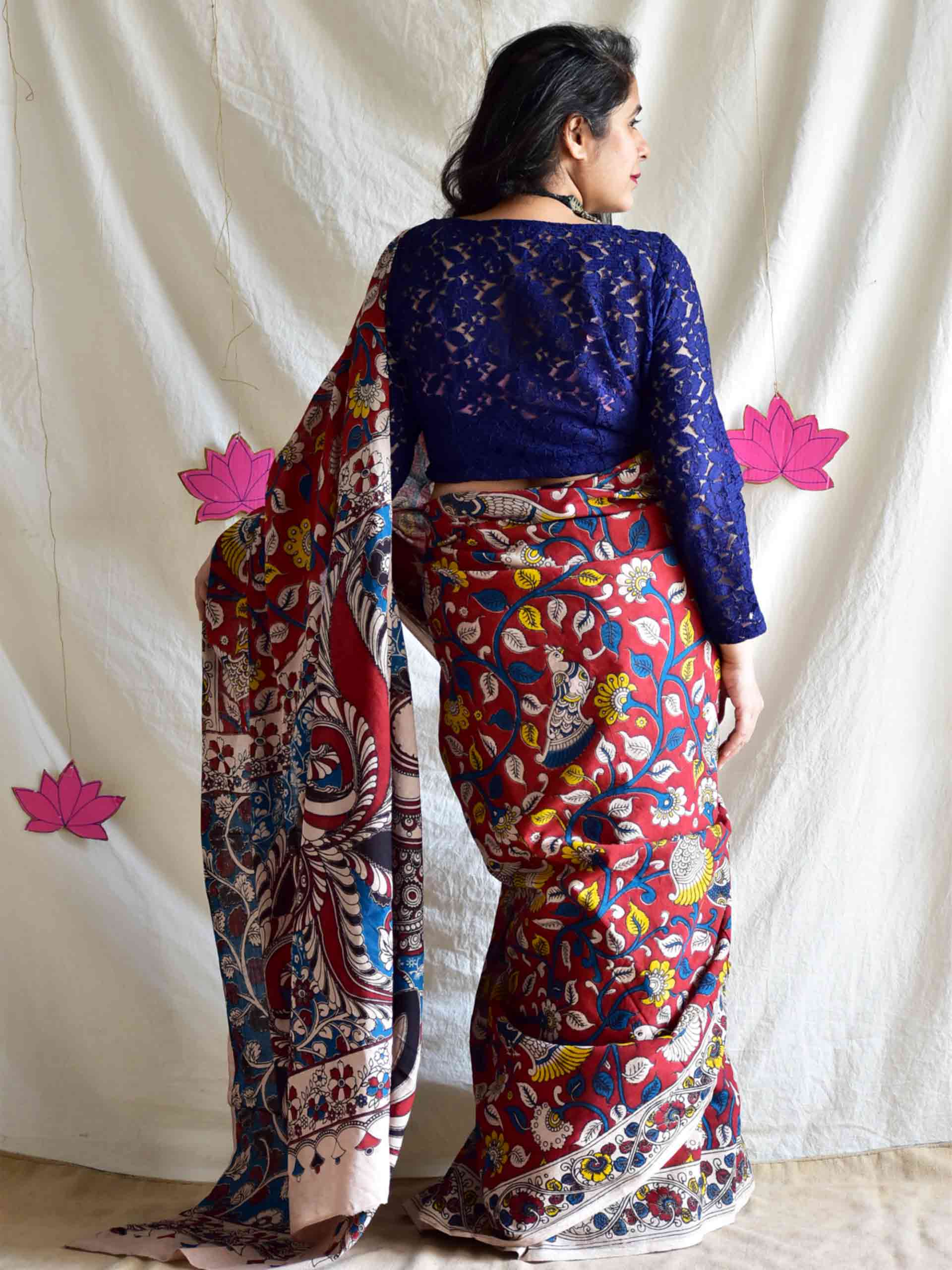 Laal Bela - kalamkari printed saree