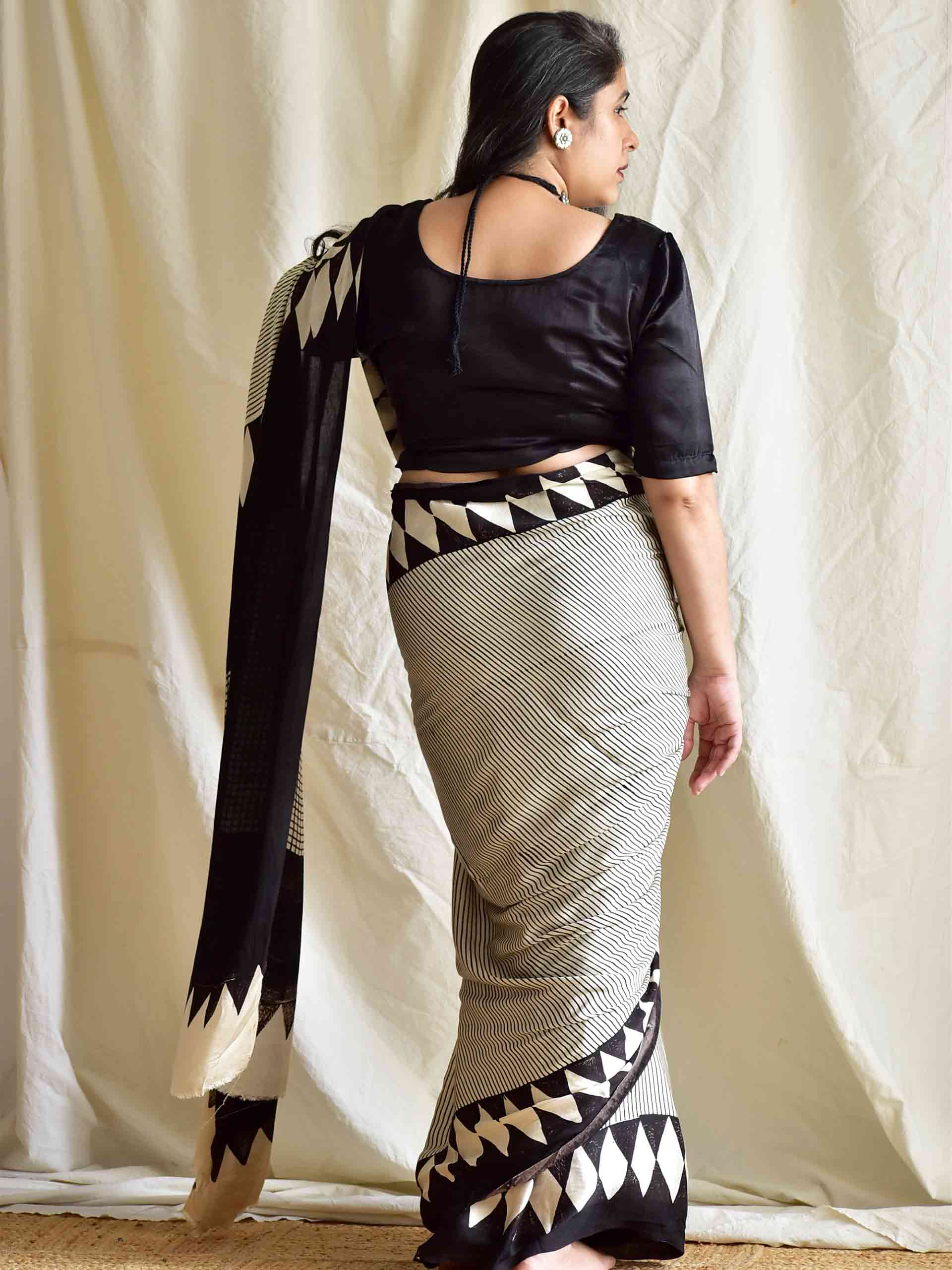 Medusa - Ajrakh modal Silk Saree