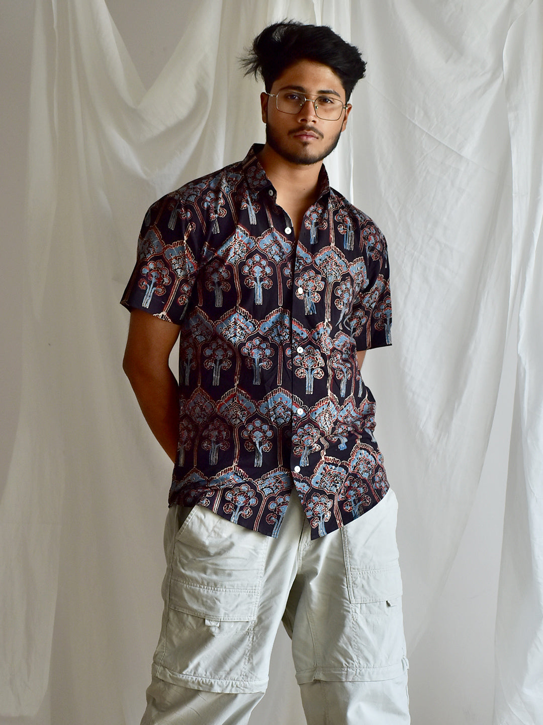 gardens of heaven - Ajrakh Printed Shirt