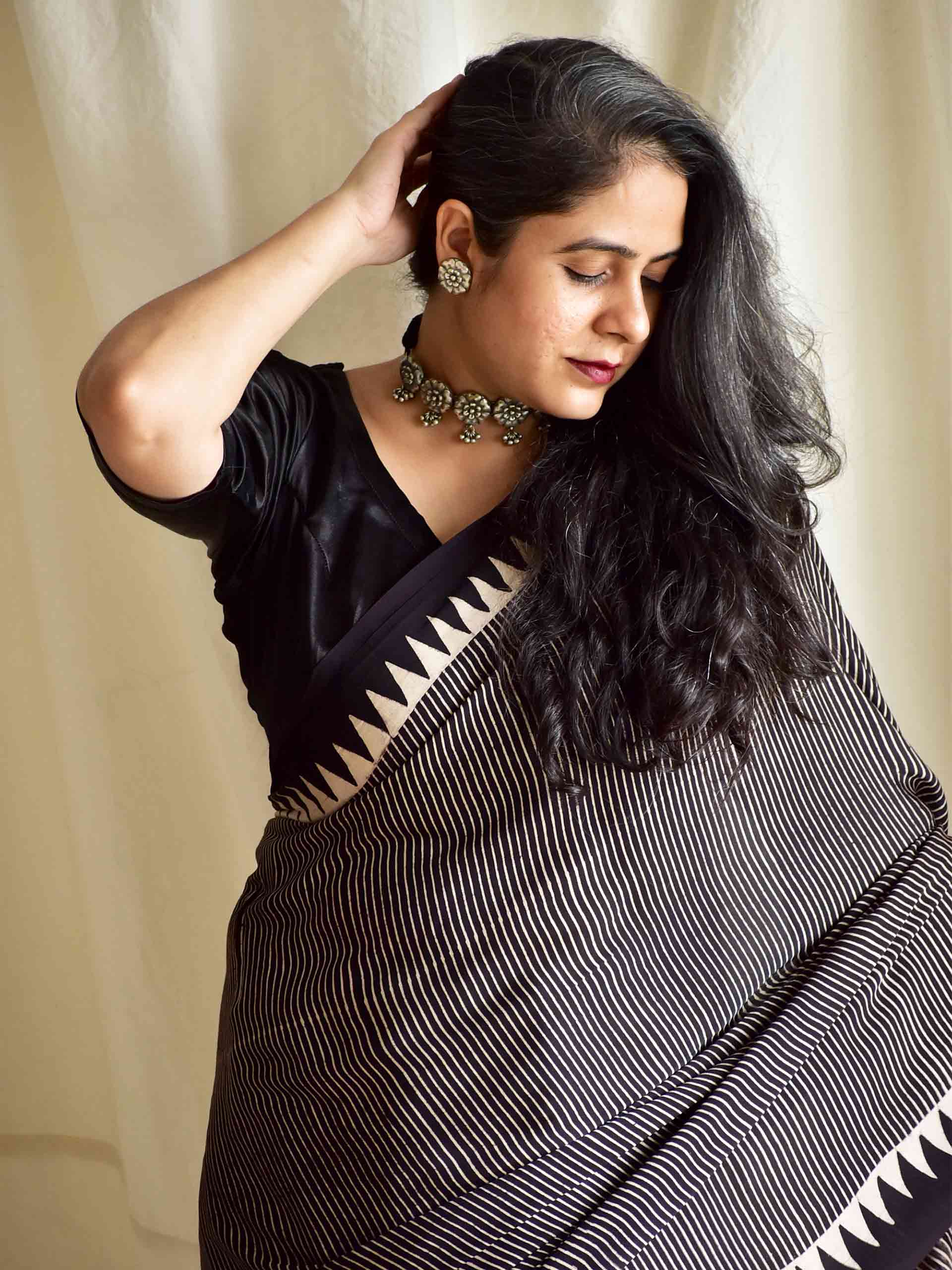 hanna - Ajrakh modal Silk Saree