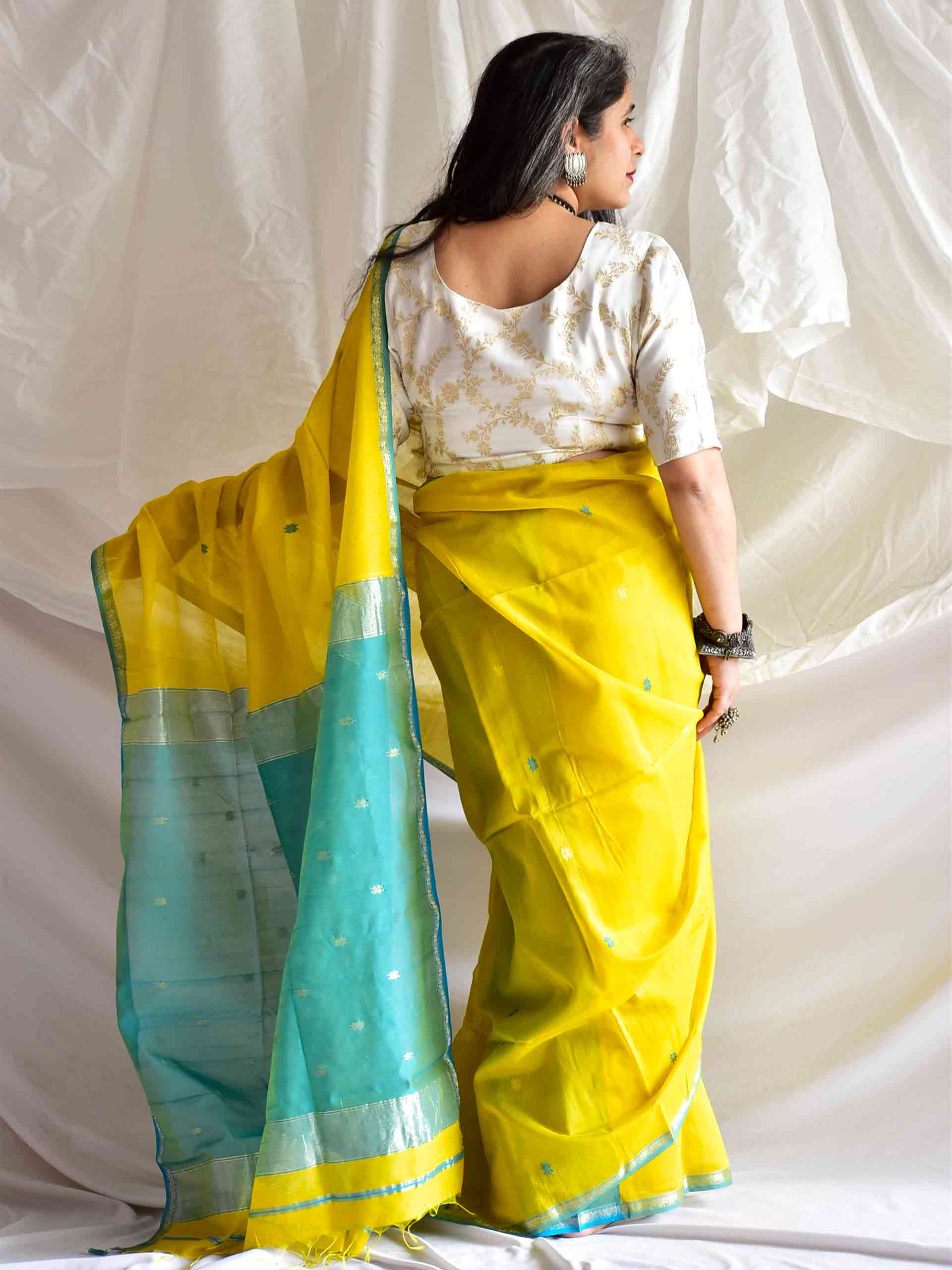 Sunny-  Maheshwari Handloom Silk Saree