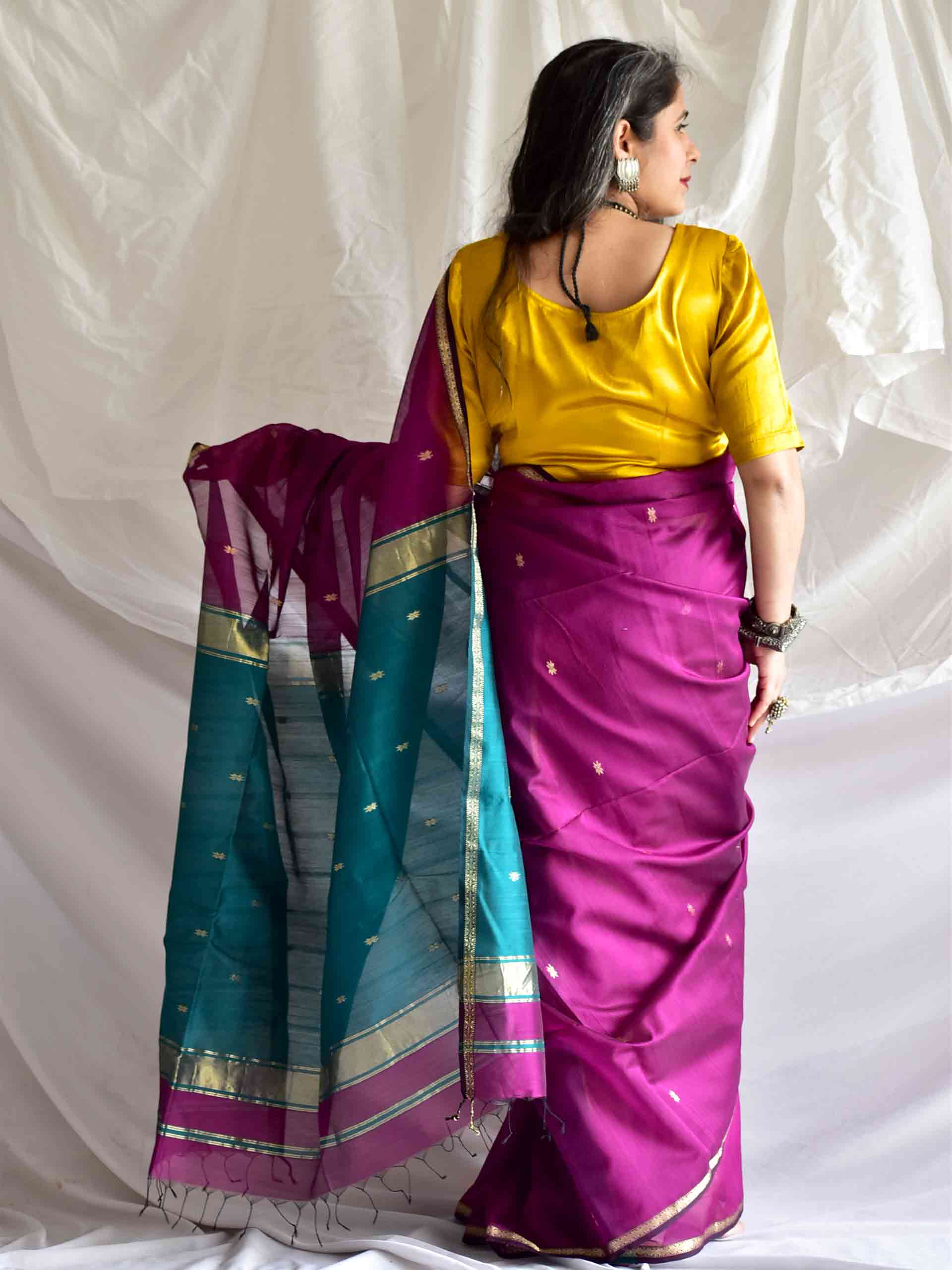 Navya -  Maheshwari Handloom Silk Saree