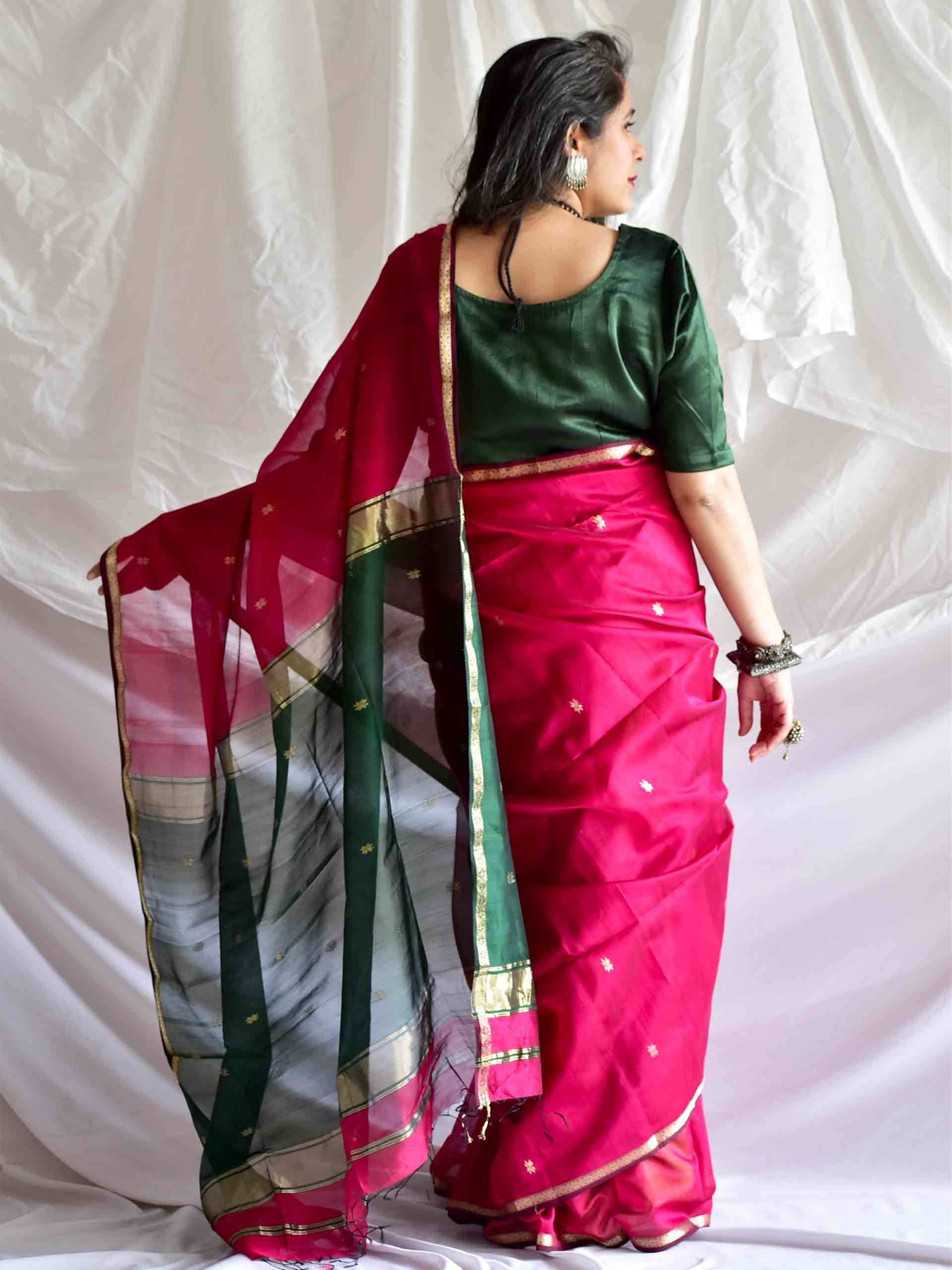 Aruna -  Maheshwari Handloom Silk Saree