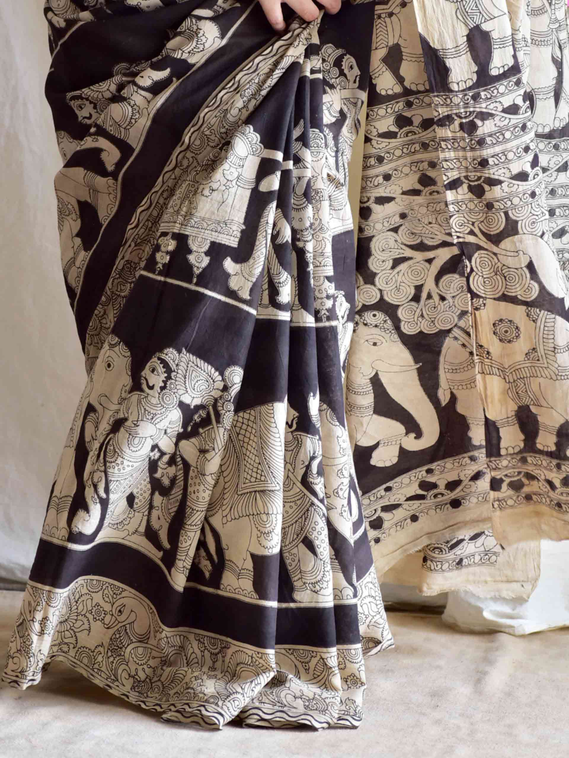 Gaj - kalamkari printed saree