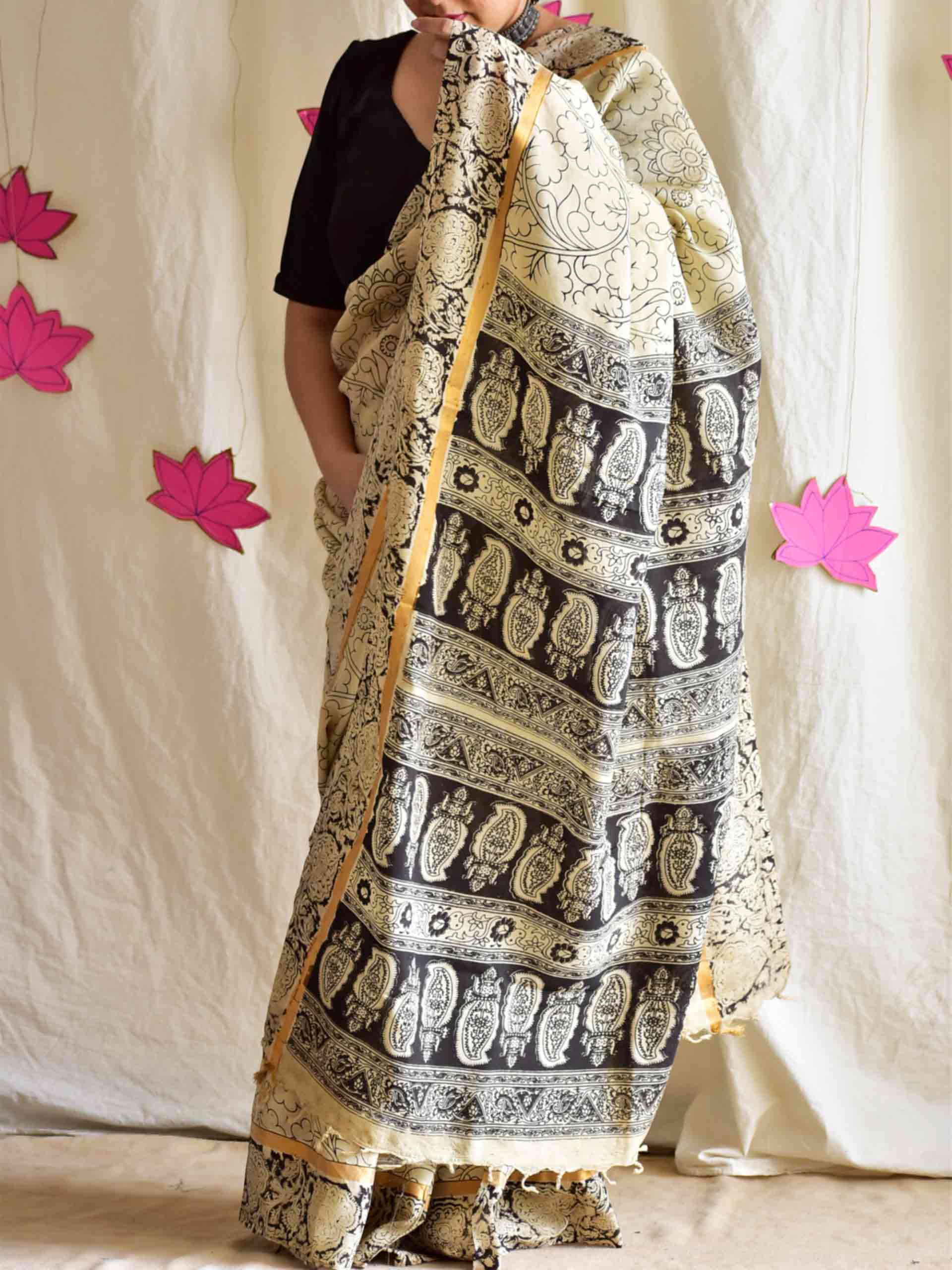 Baner - kalamkari printed Bangalore Silk saree