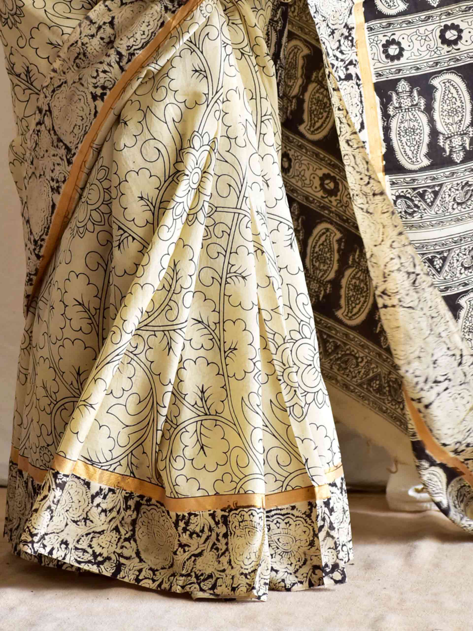 Baner - kalamkari printed Bangalore Silk saree