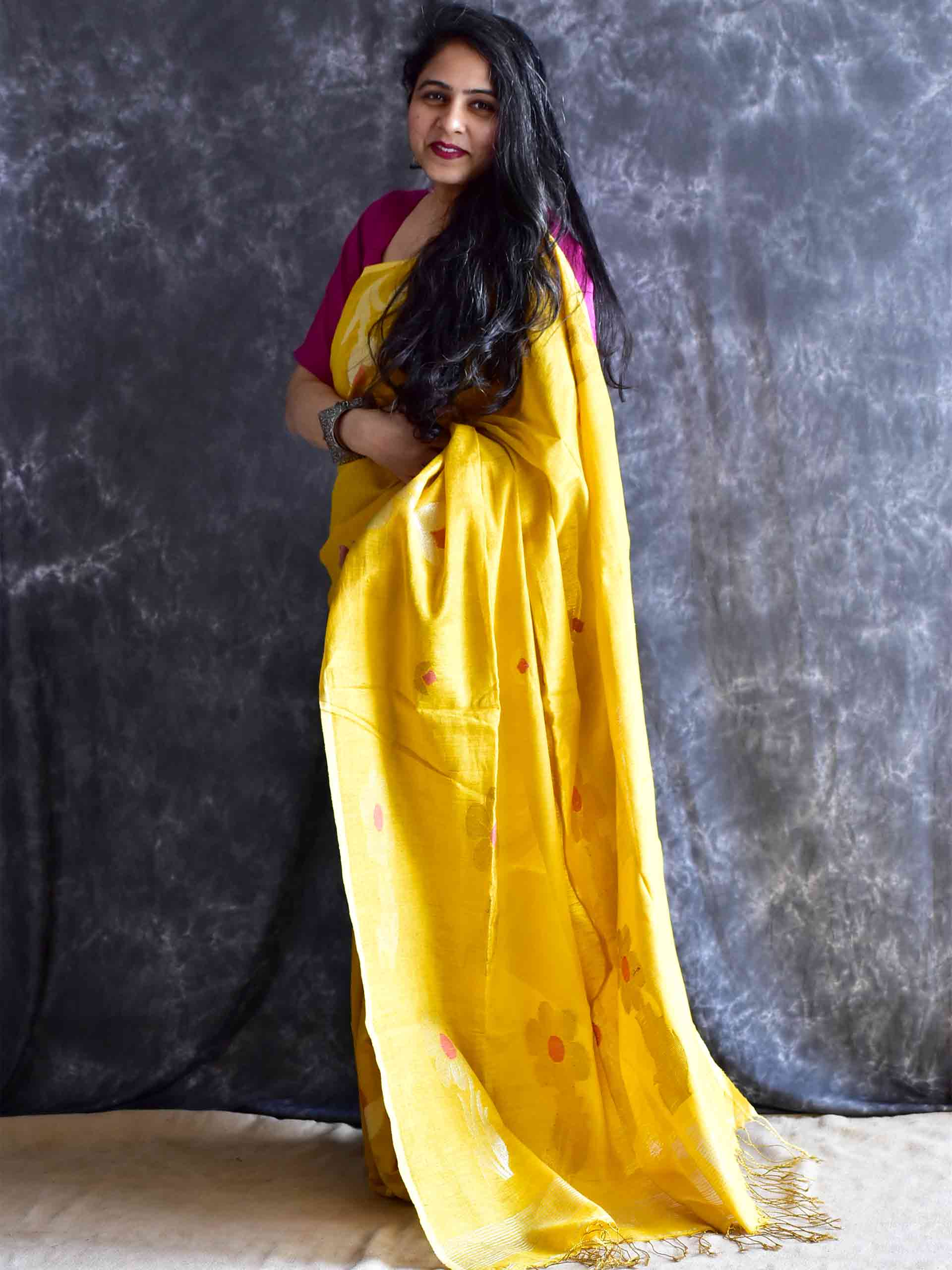 Gulnaar - Linen Tissue Saree