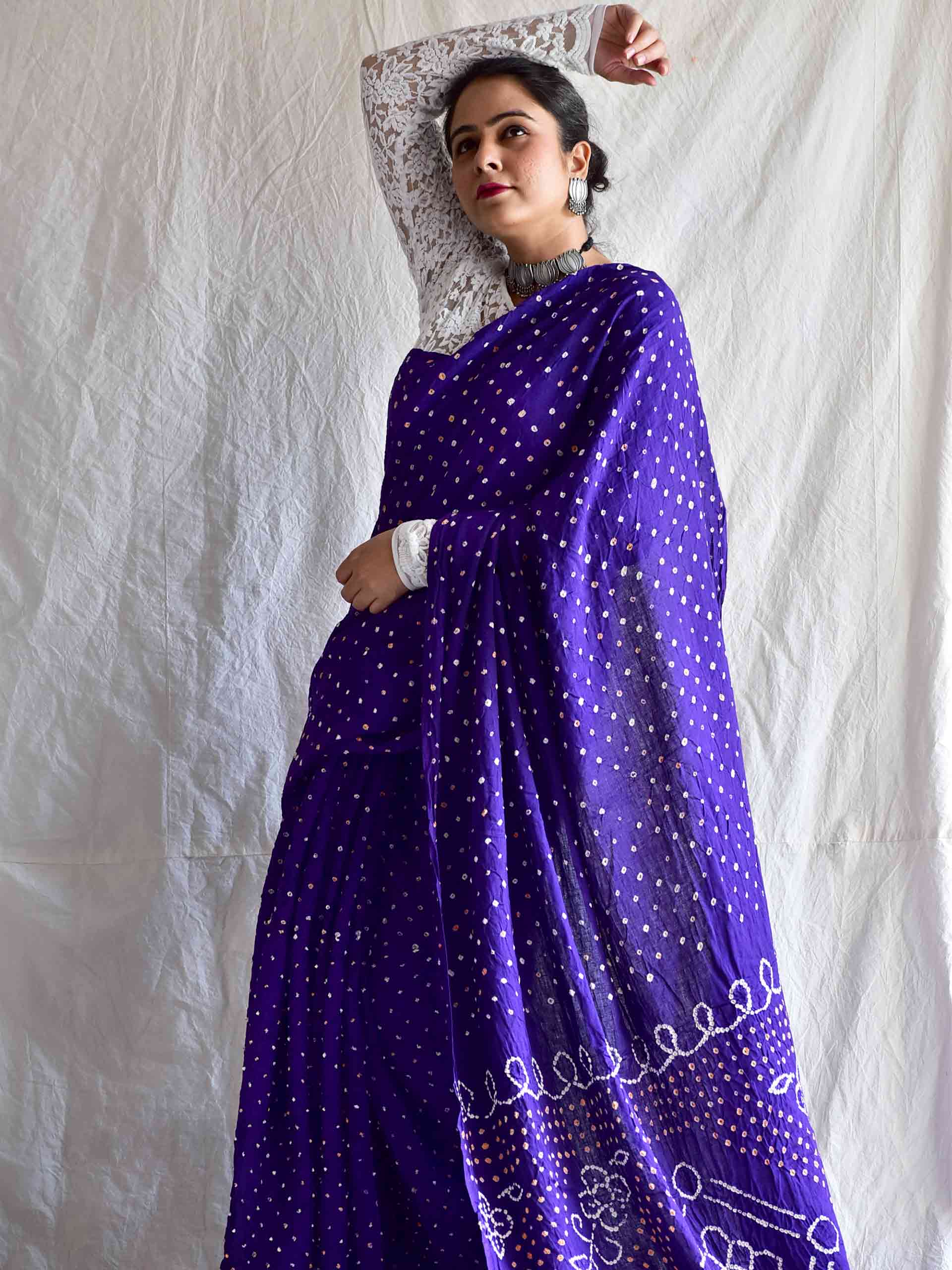 Bandhani Pure Cotton Saree, 6.3 M (with Blouse Piece), Printed at Rs 490 in  Delhi