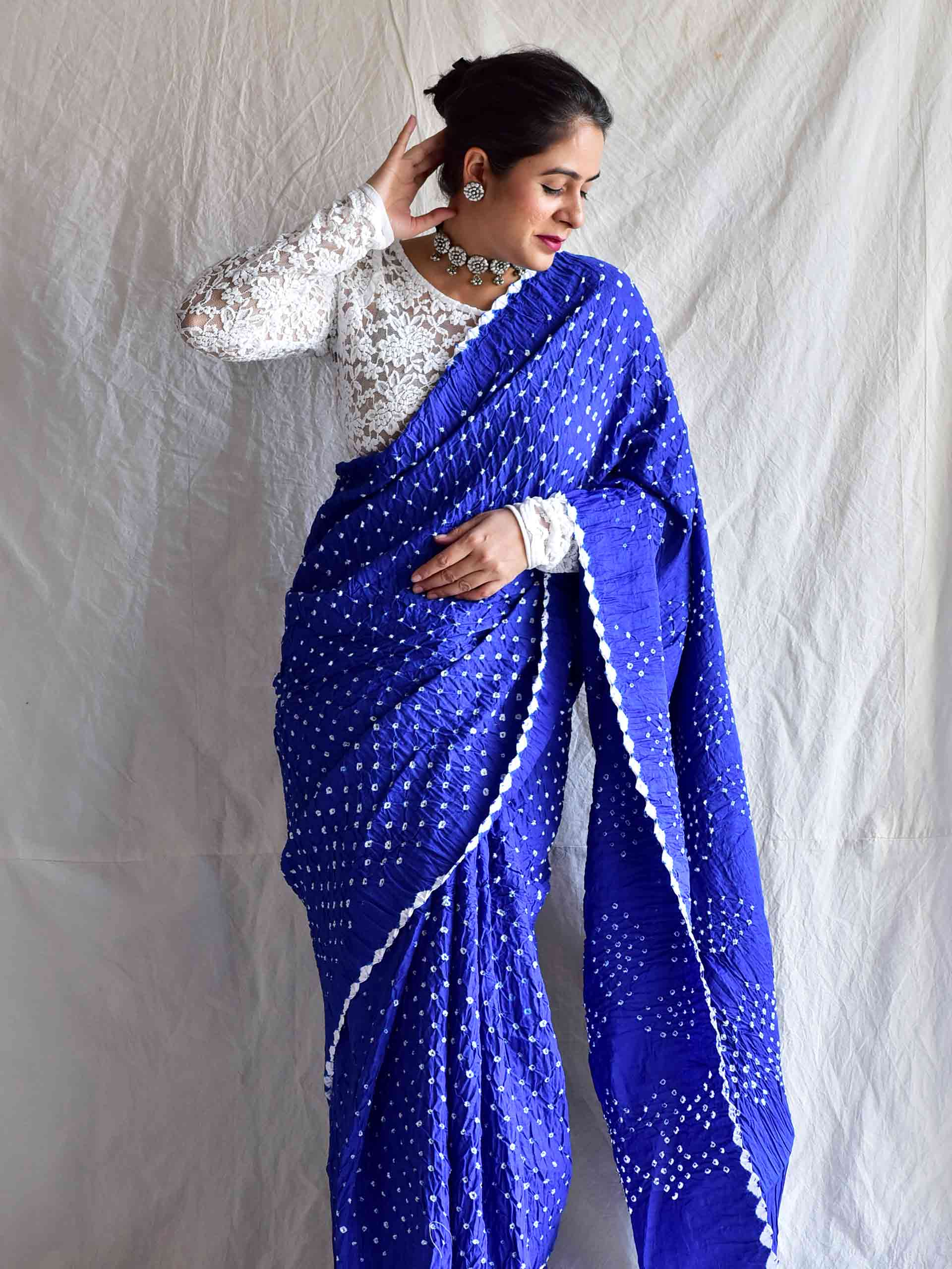 Gaji Silk Bandhani Saree Gajji Silk Saree Online Munga Silk Saree