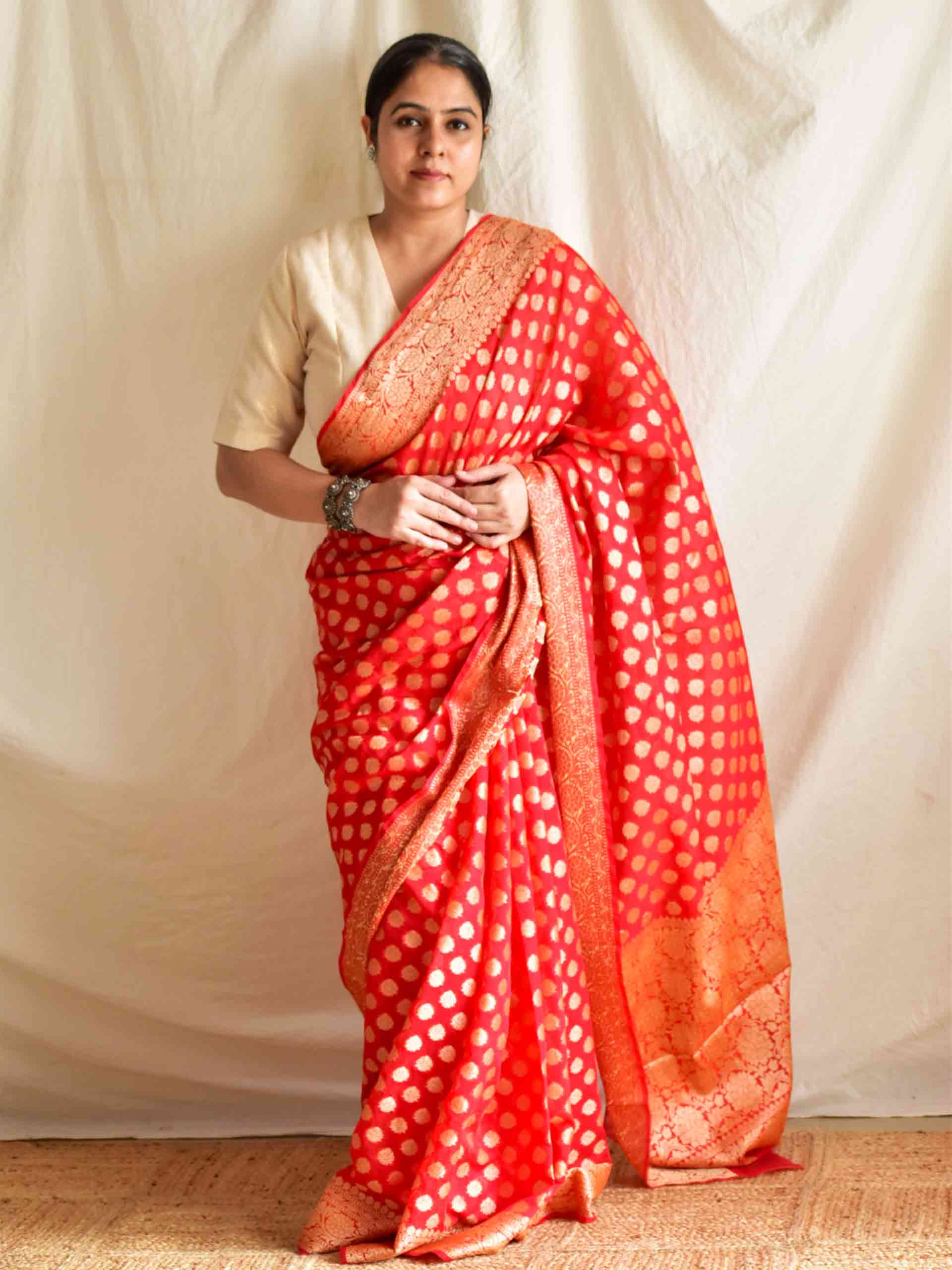 Sindoori - Georgette zari saree