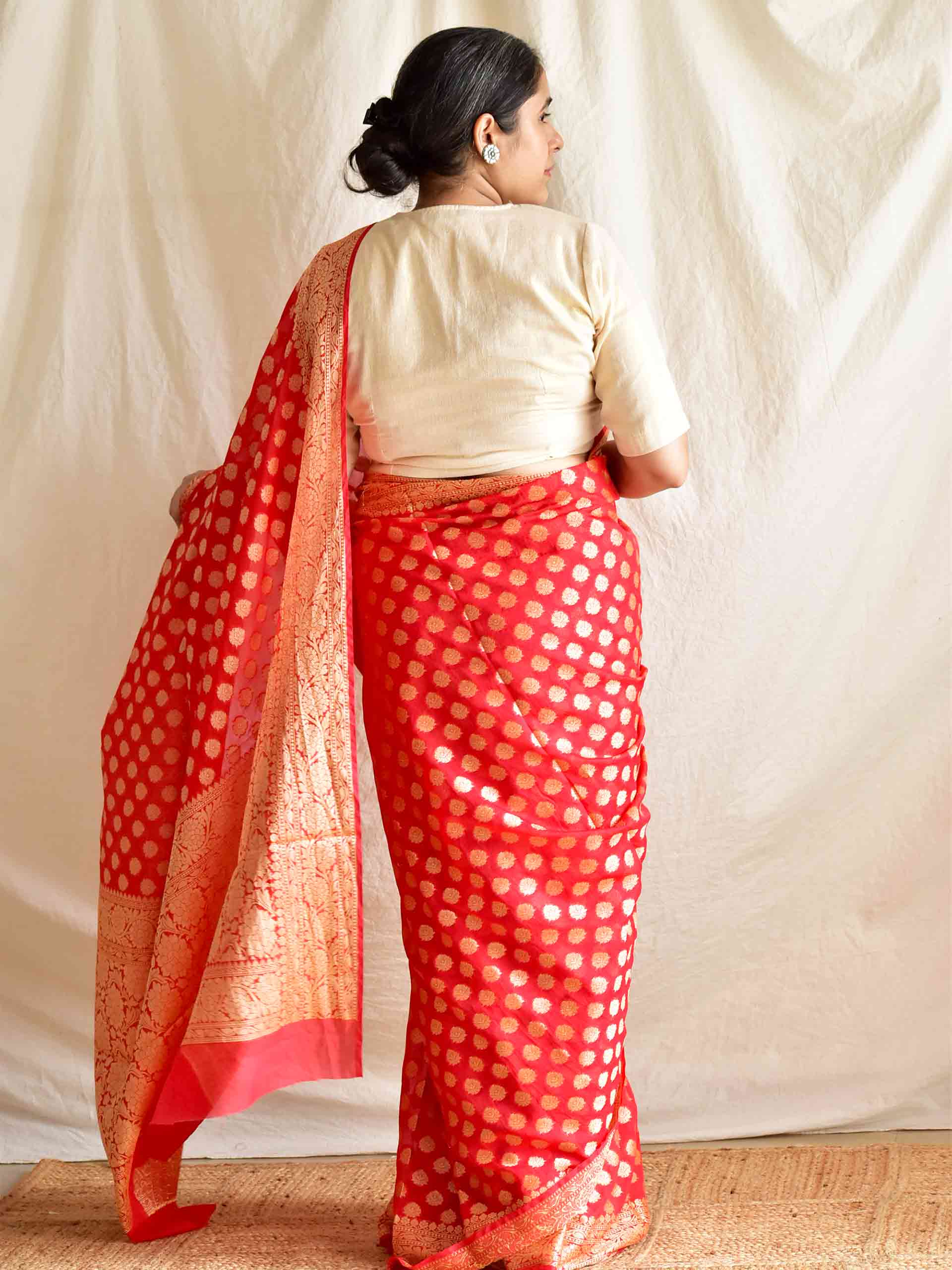 Sindoori - Georgette zari saree