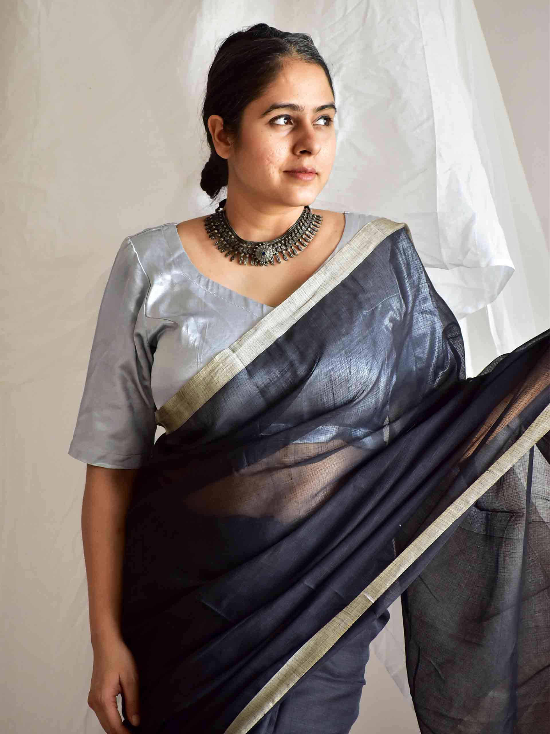 Black Star  - Dabu kota Doria saree