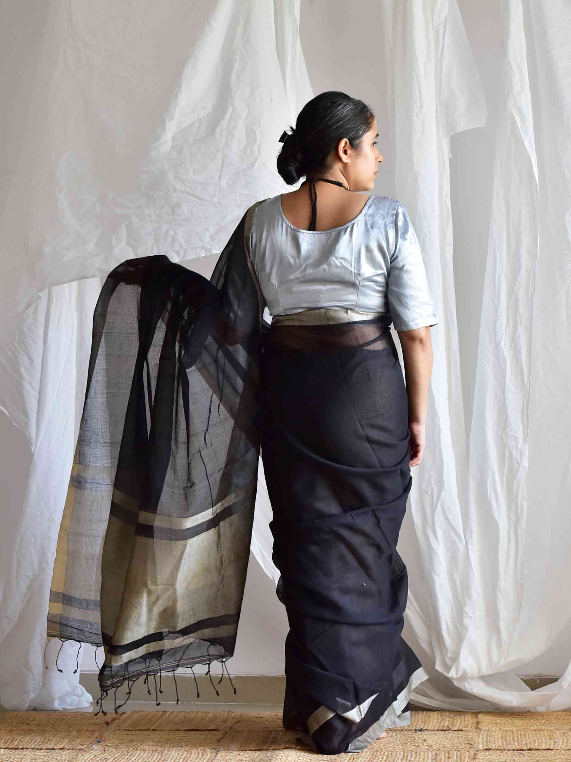 Black Star  - Dabu kota Doria saree