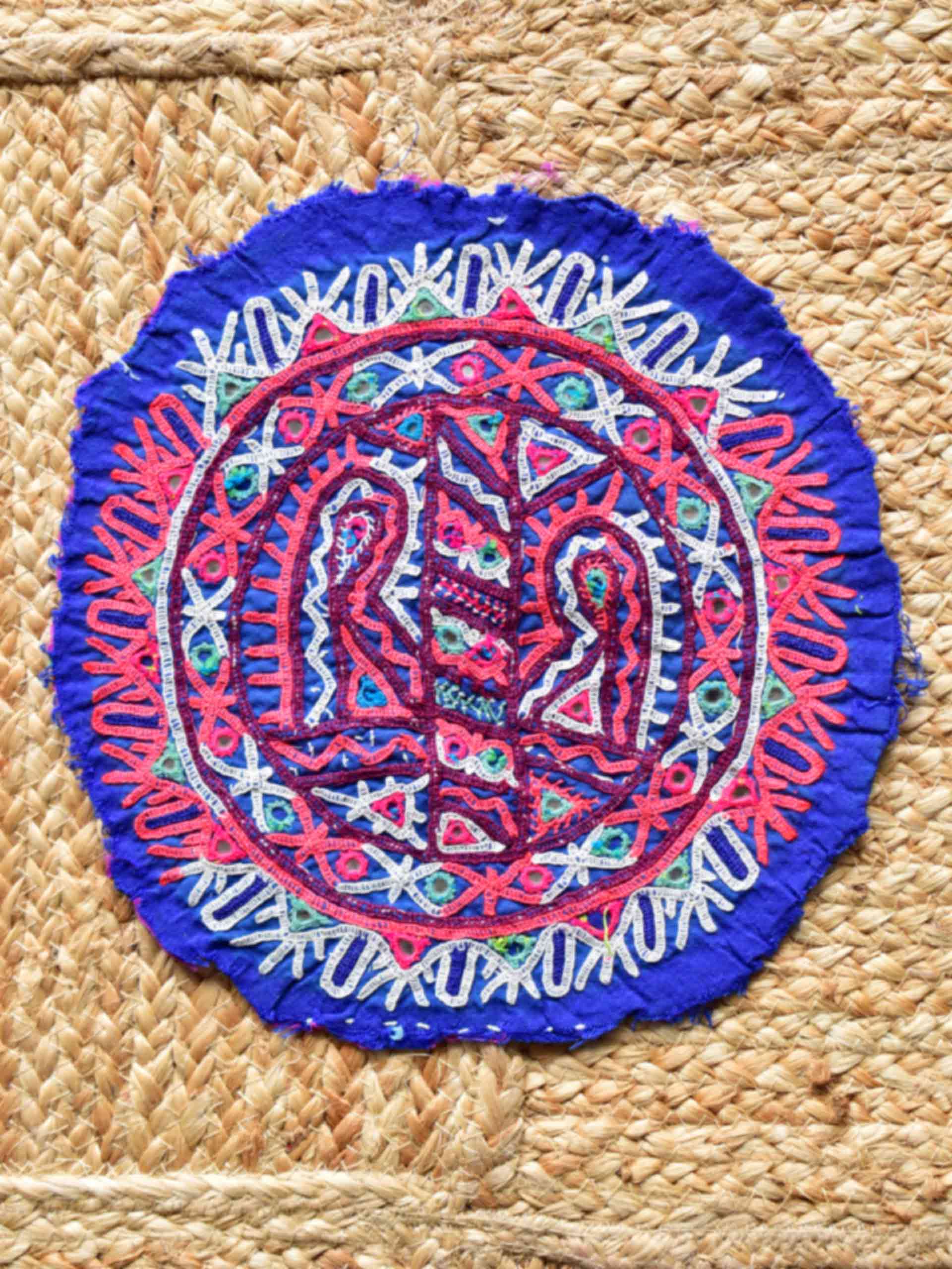 053 Vintage Mirror work Front Dress Patch